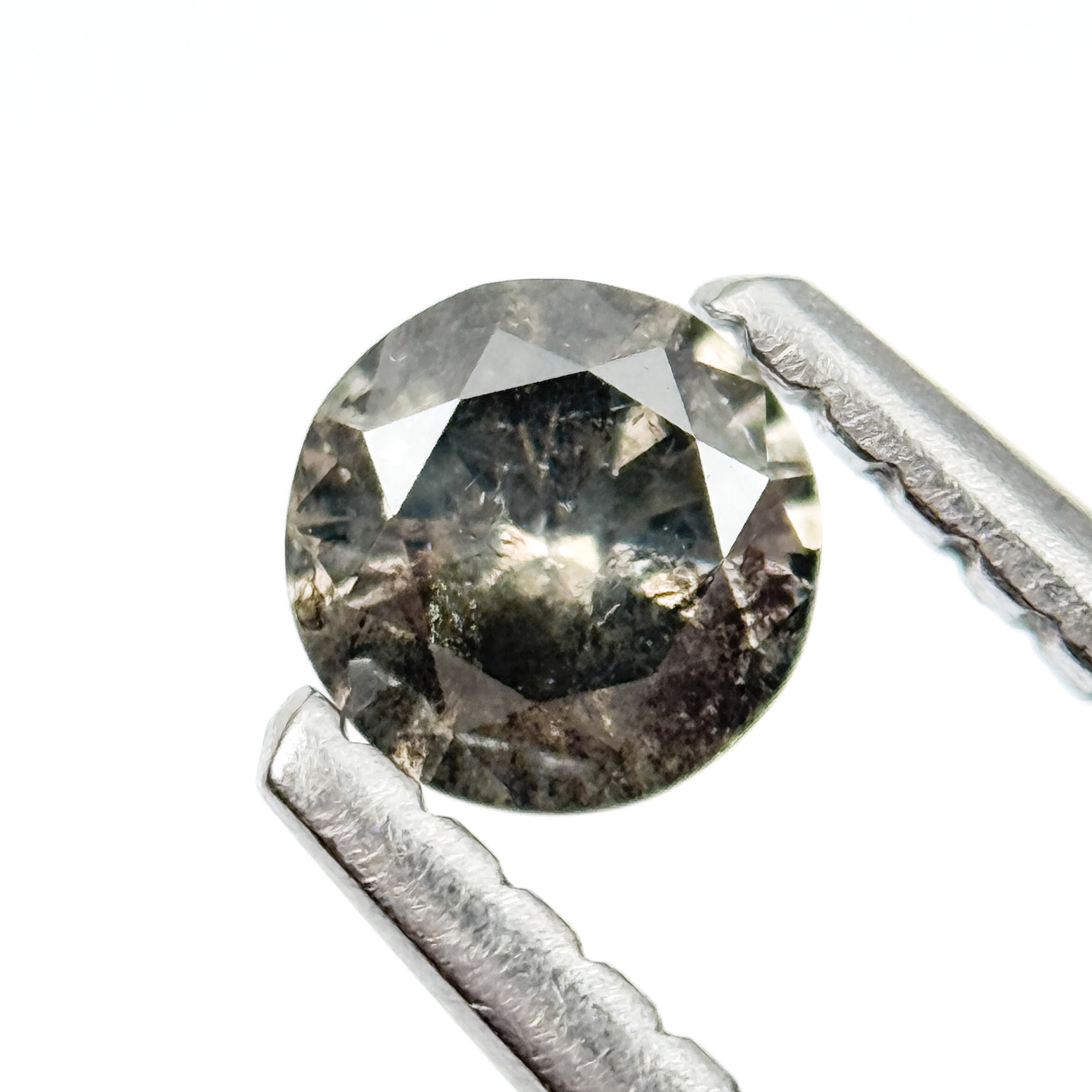 0.27 Ct Round Brilliant Cut Grey Natural Salt and Pepper Diamond