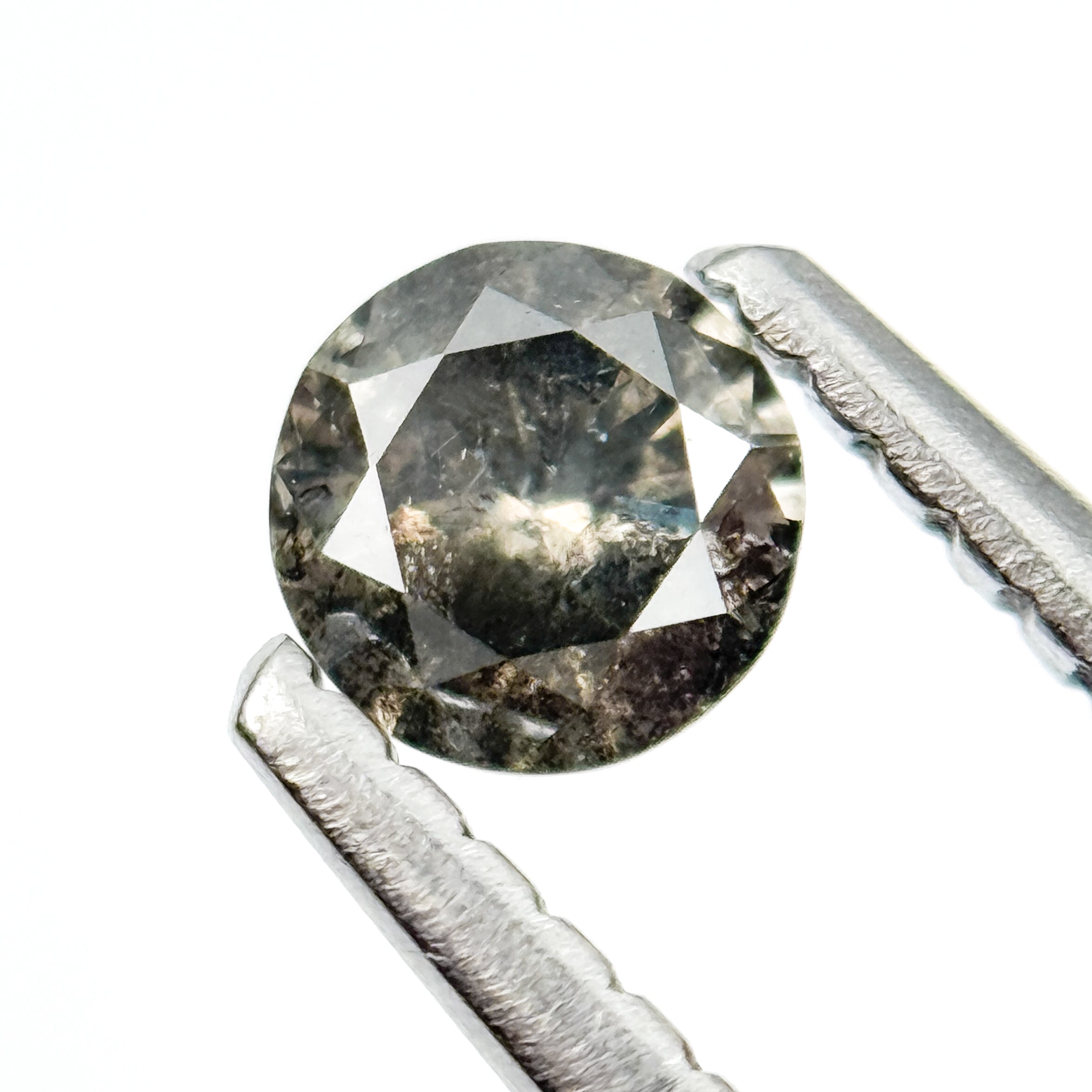 4 MM Round Brilliant Cut Grey Natural Salt and Pepper Diamond