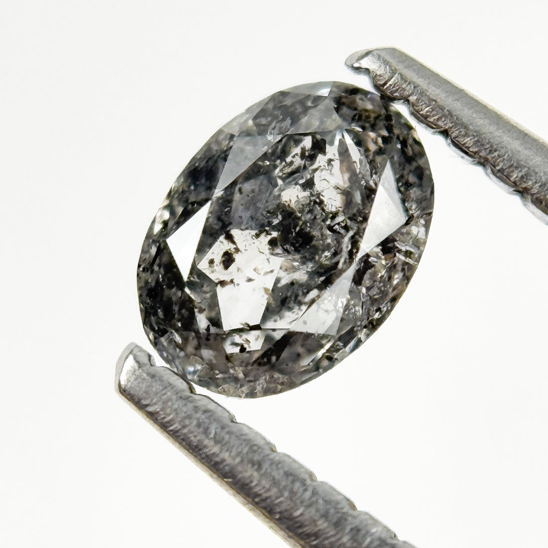 0.50 Ct Oval Rose Cut Grey Natural Galaxy Diamond