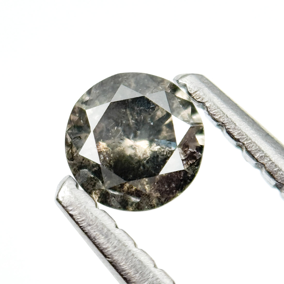 4 MM Round Brilliant Cut Grey Natural Salt and Pepper Diamond