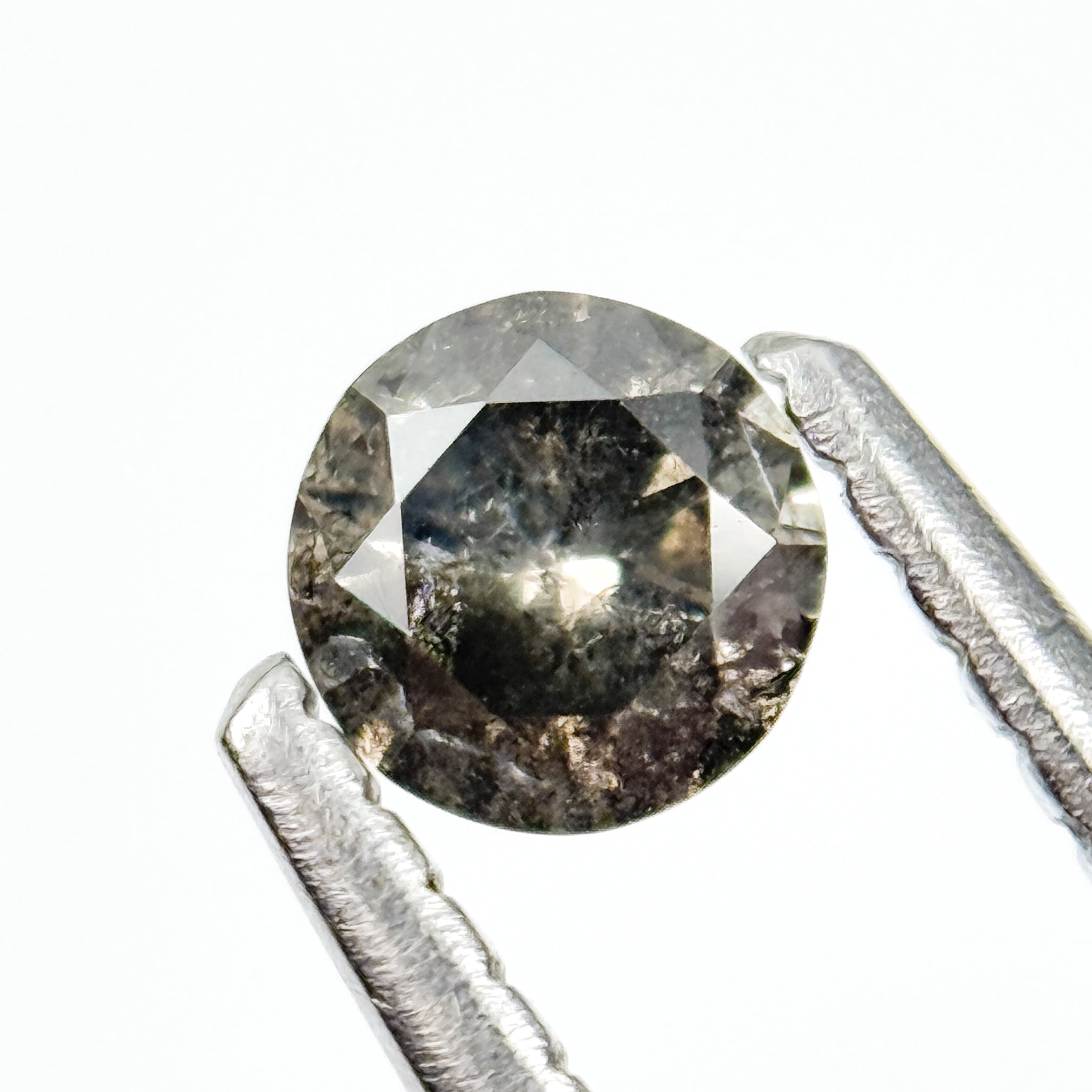 0.27 Ct Round Brilliant Cut Grey Natural Salt and Pepper Diamond
