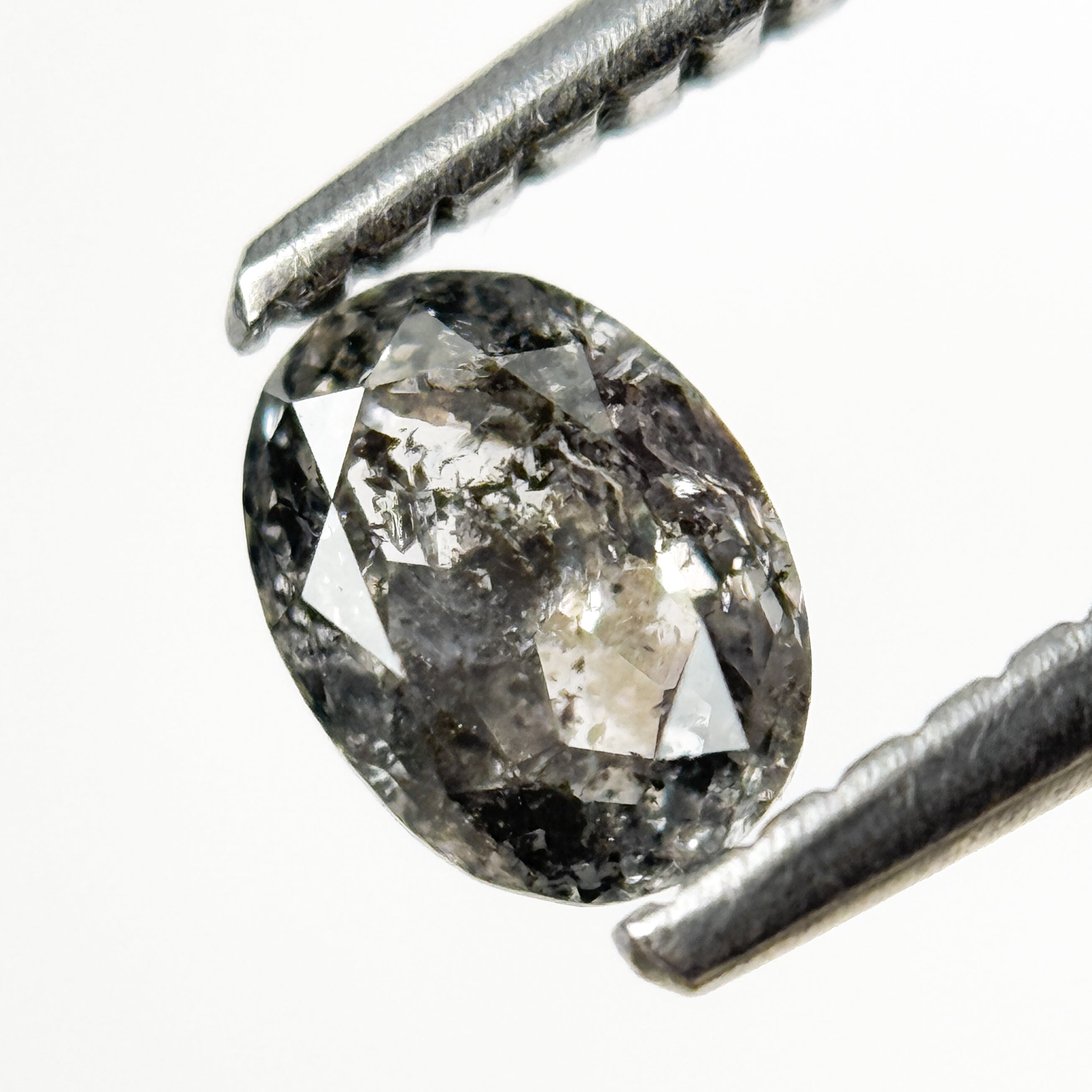 0.50 Ct Oval Rose Cut Grey Natural Galaxy Diamond