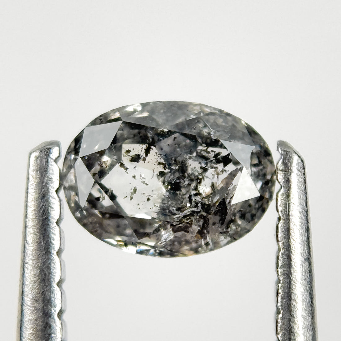0.50 Ct Oval Rose Cut Grey Natural Galaxy Diamond