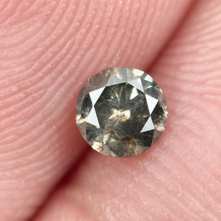 4 MM Round Brilliant Cut Grey Natural Salt and Pepper Diamond