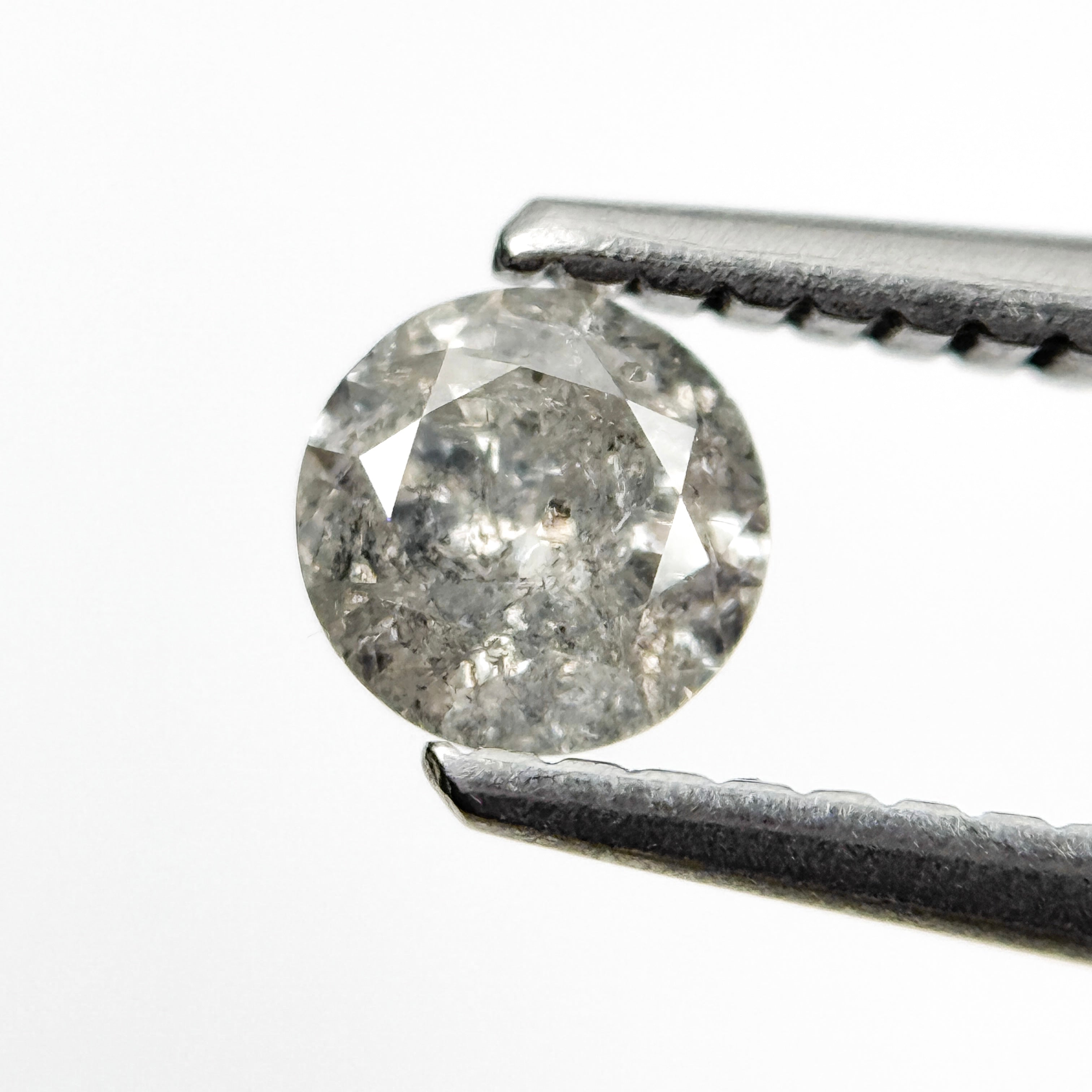 0.35 Ct Round Brilliant Cut Grey Natural Minimalist Diamond