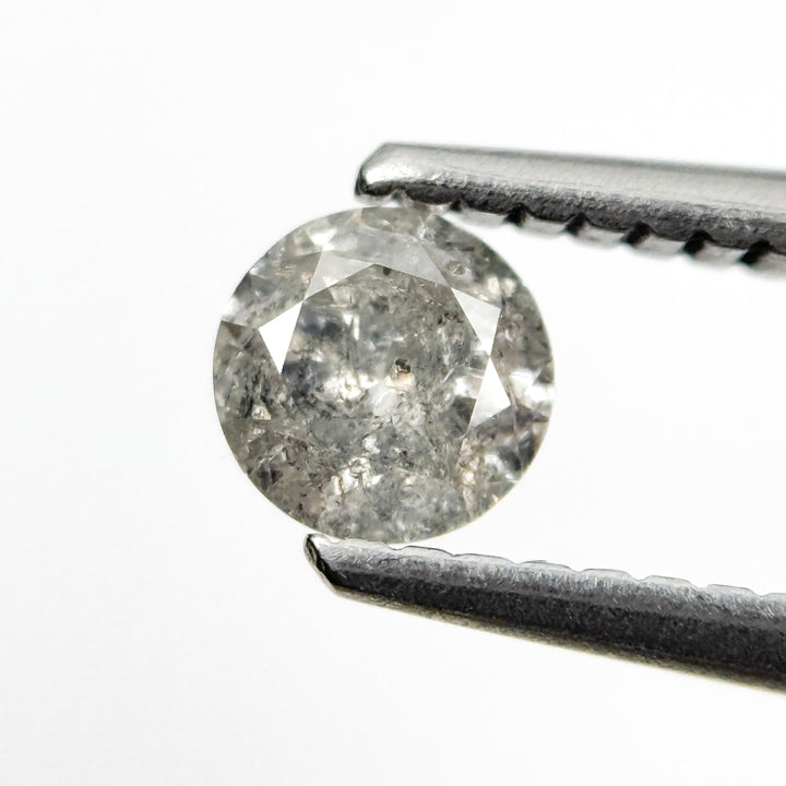 0.35 Ct Round Brilliant Cut Grey Natural Minimalist Diamond