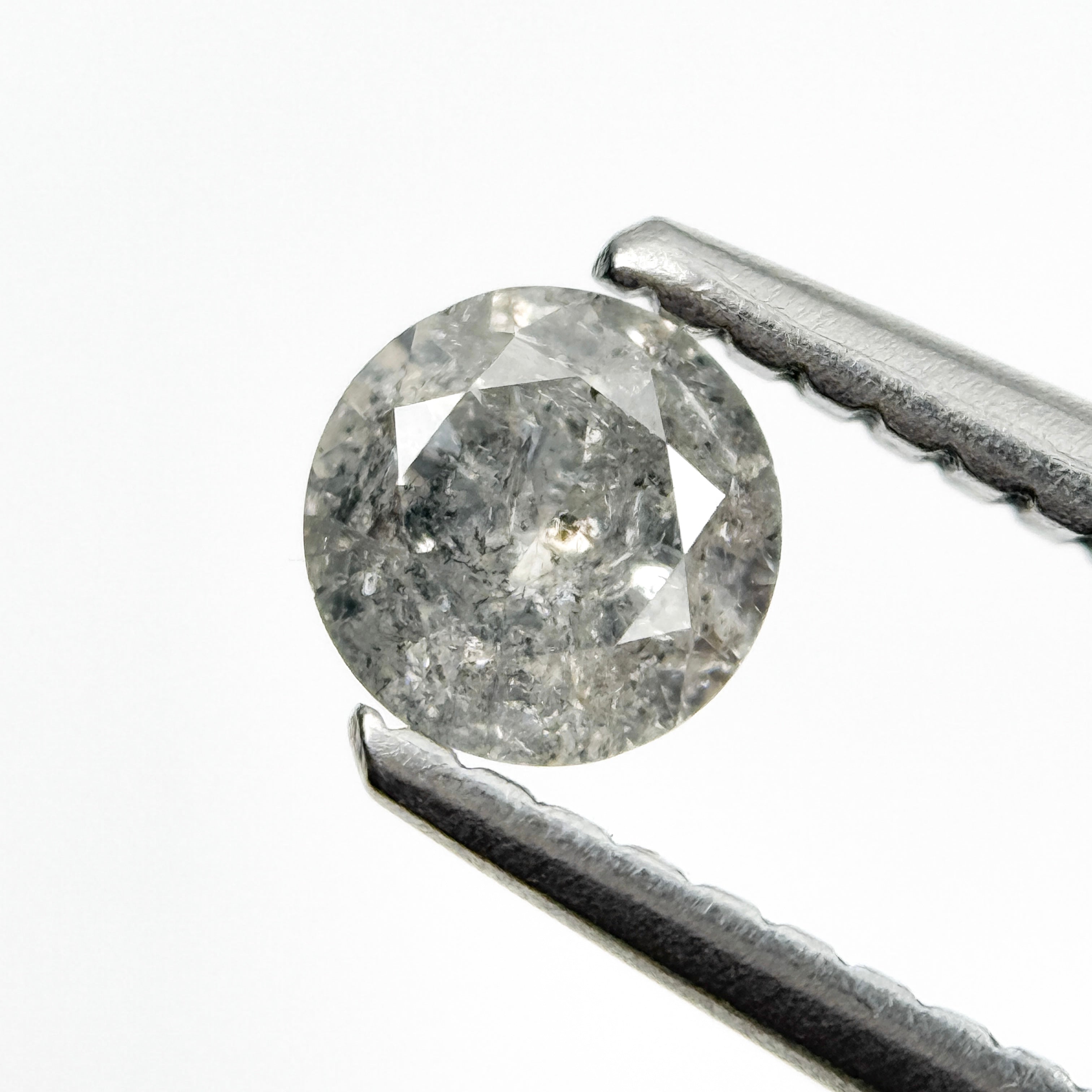 0.35 Ct Round Brilliant Cut Grey Natural Minimalist Diamond