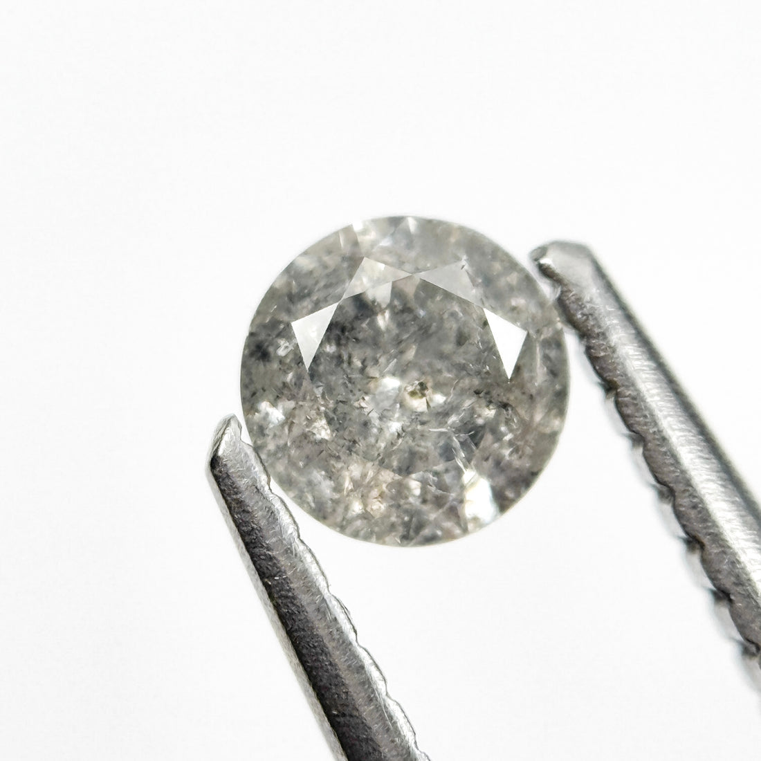 0.35 Ct Round Brilliant Cut Grey Natural Minimalist Diamond