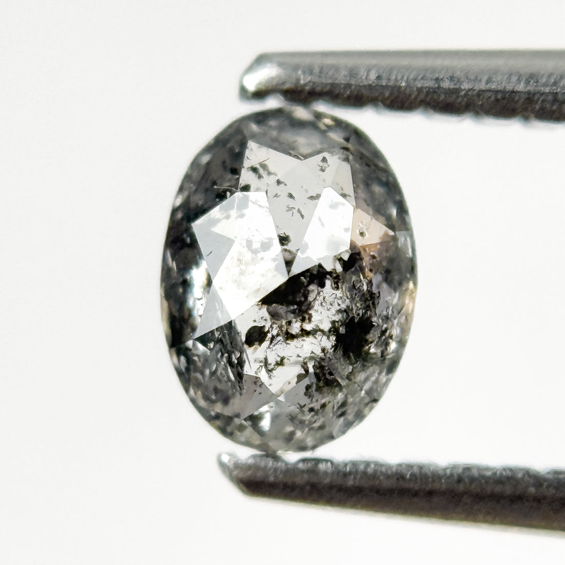 0.50 Ct Oval Rose Cut Grey Natural Galaxy Diamond