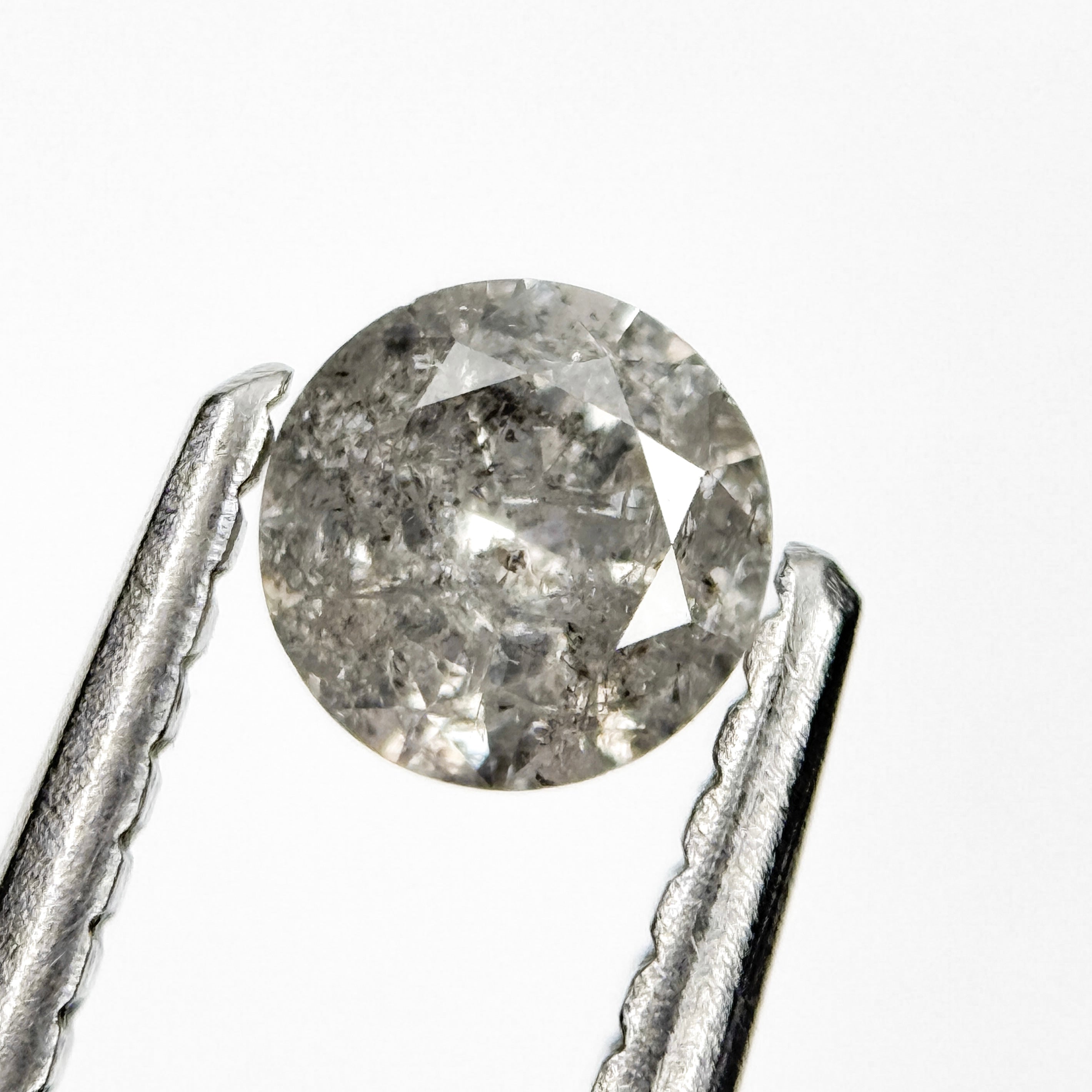0.35 Ct Round Brilliant Cut Grey Natural Minimalist Diamond