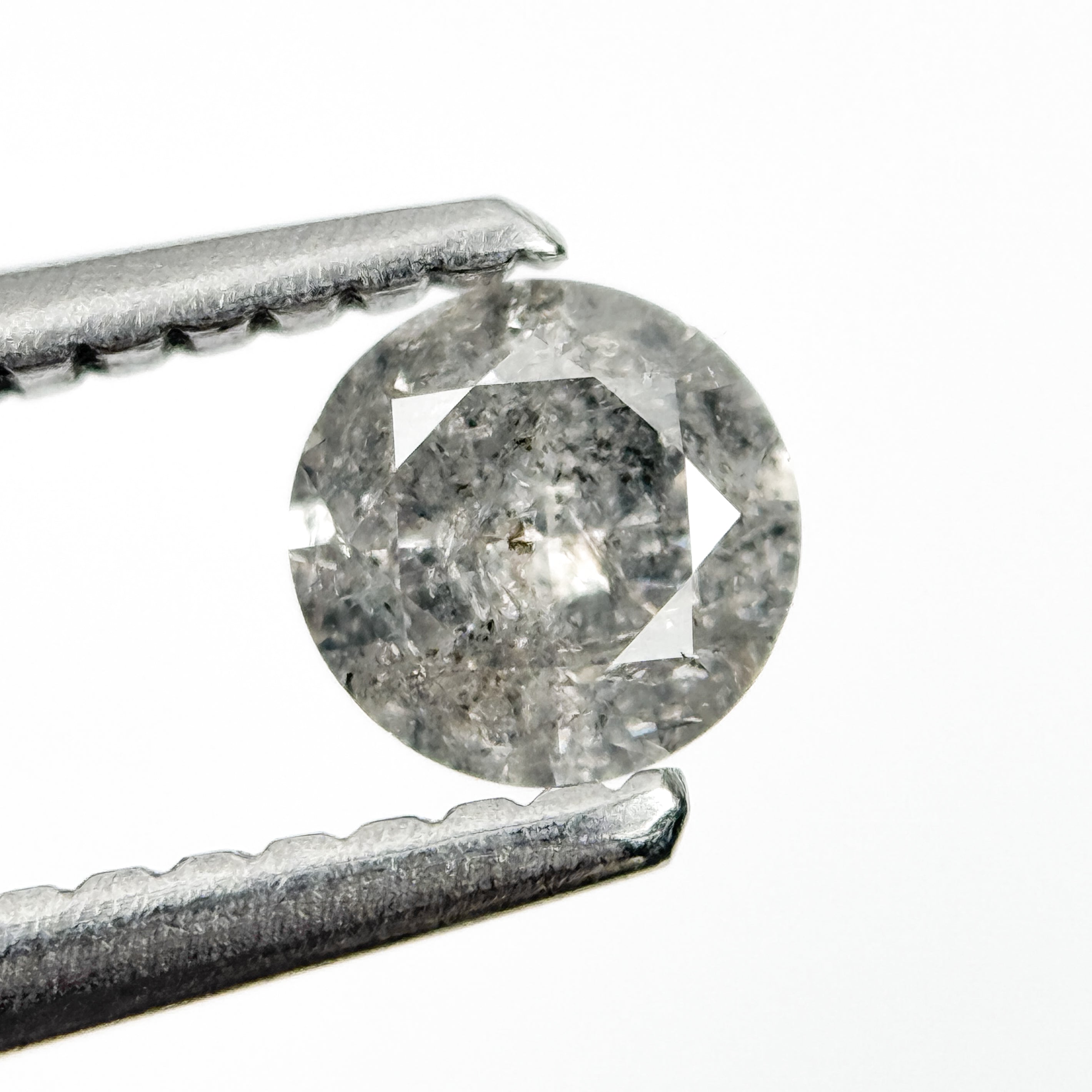 0.35 Ct Round Brilliant Cut Grey Natural Minimalist Diamond