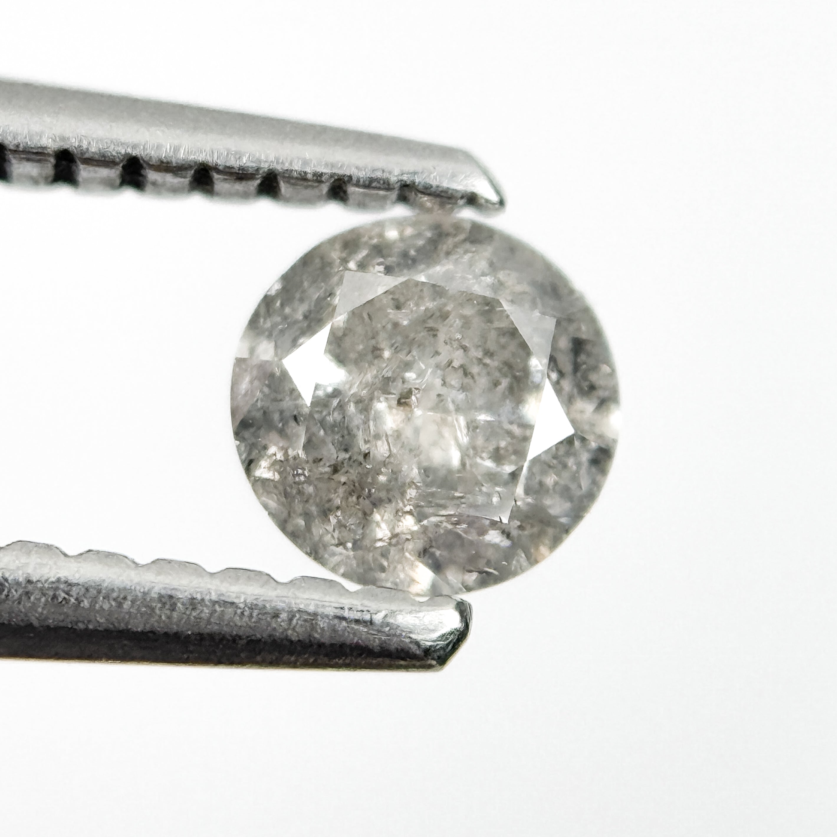 0.35 Ct Round Brilliant Cut Grey Natural Minimalist Diamond