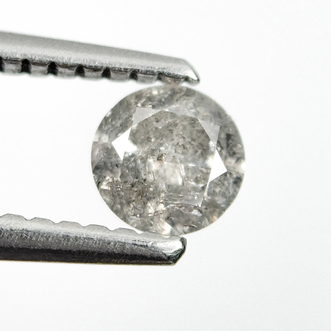 0.35 Ct Round Brilliant Cut Grey Natural Minimalist Diamond