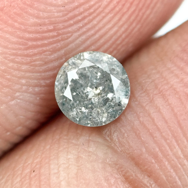 0.35 Ct Round Brilliant Cut Grey Natural Minimalist Diamond