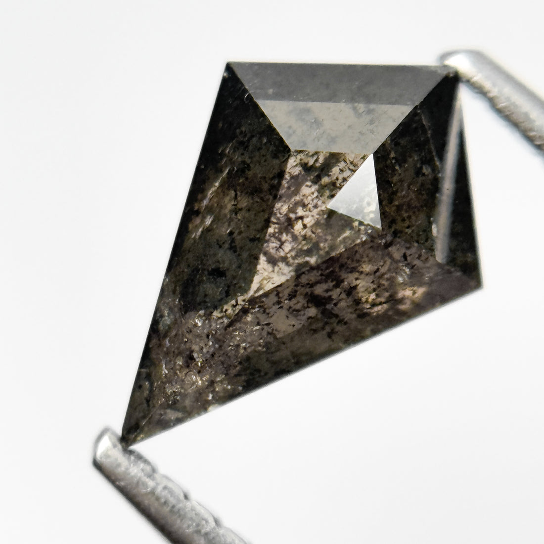 1.15 Ct Kite Brilliant Cut Grey Natural Salt and Pepper Diamond