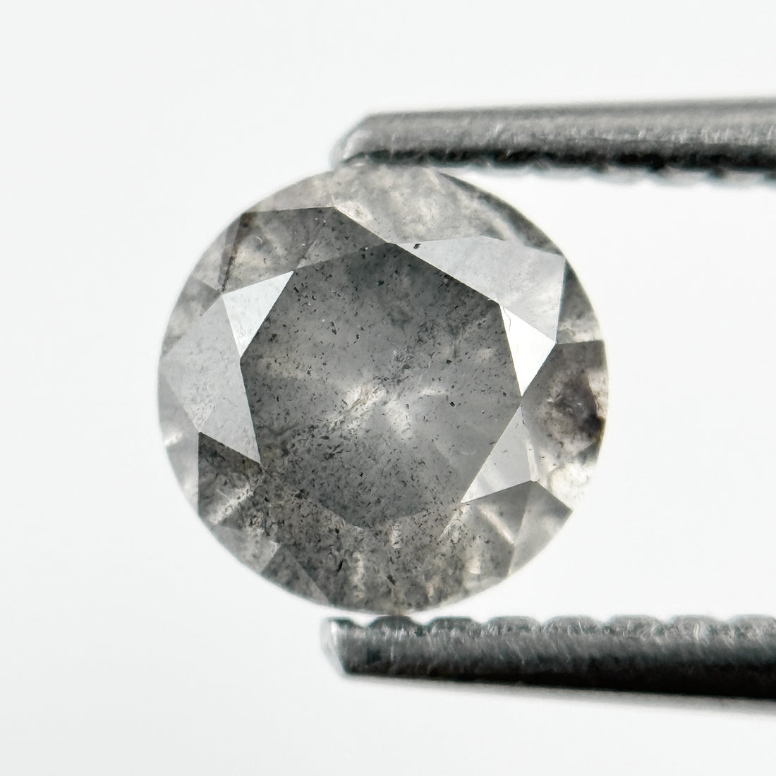 1.08 Ct Round Brilliant Cut Grey Natural Galaxy Diamond