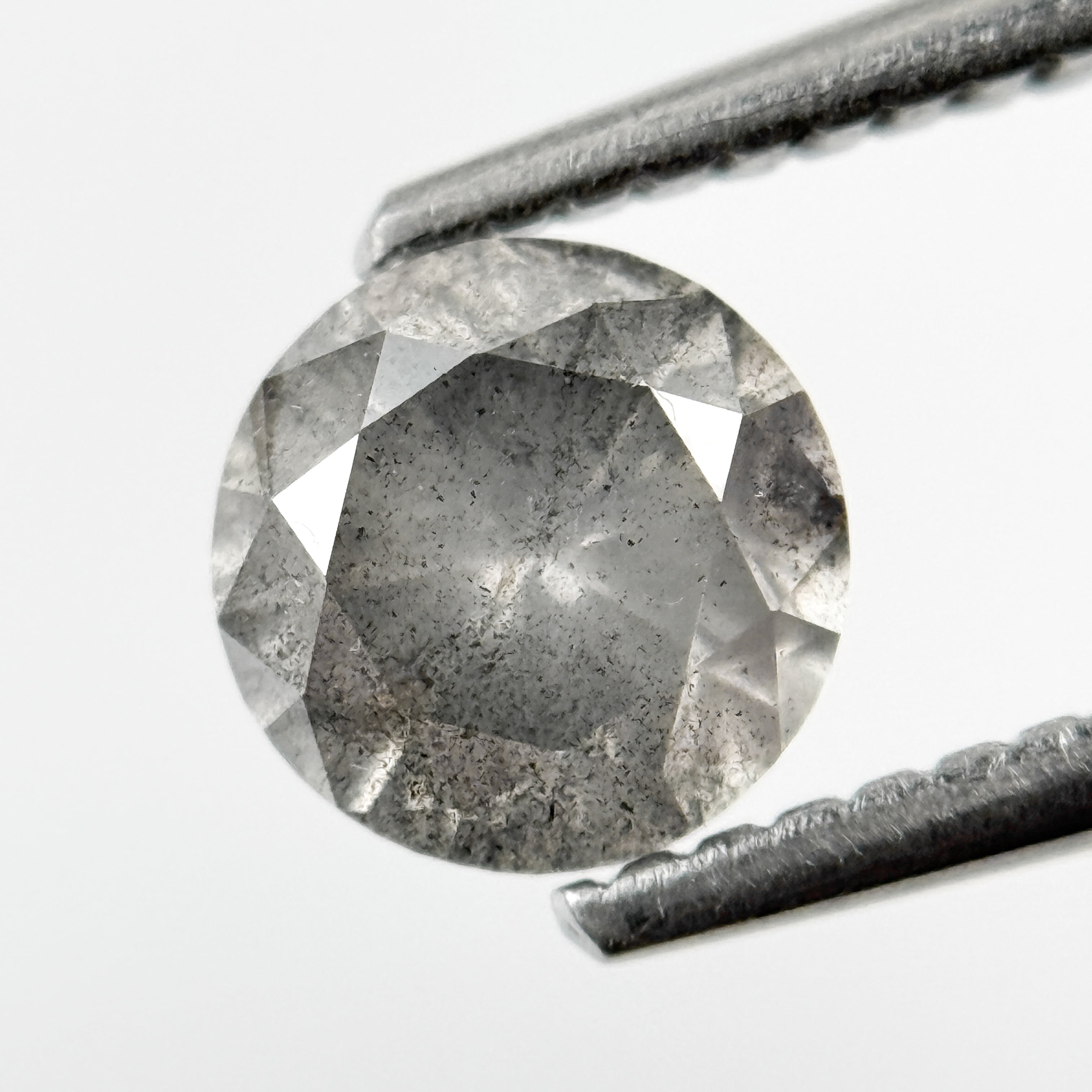 1.08 Ct Round Brilliant Cut Grey Natural Galaxy Diamond