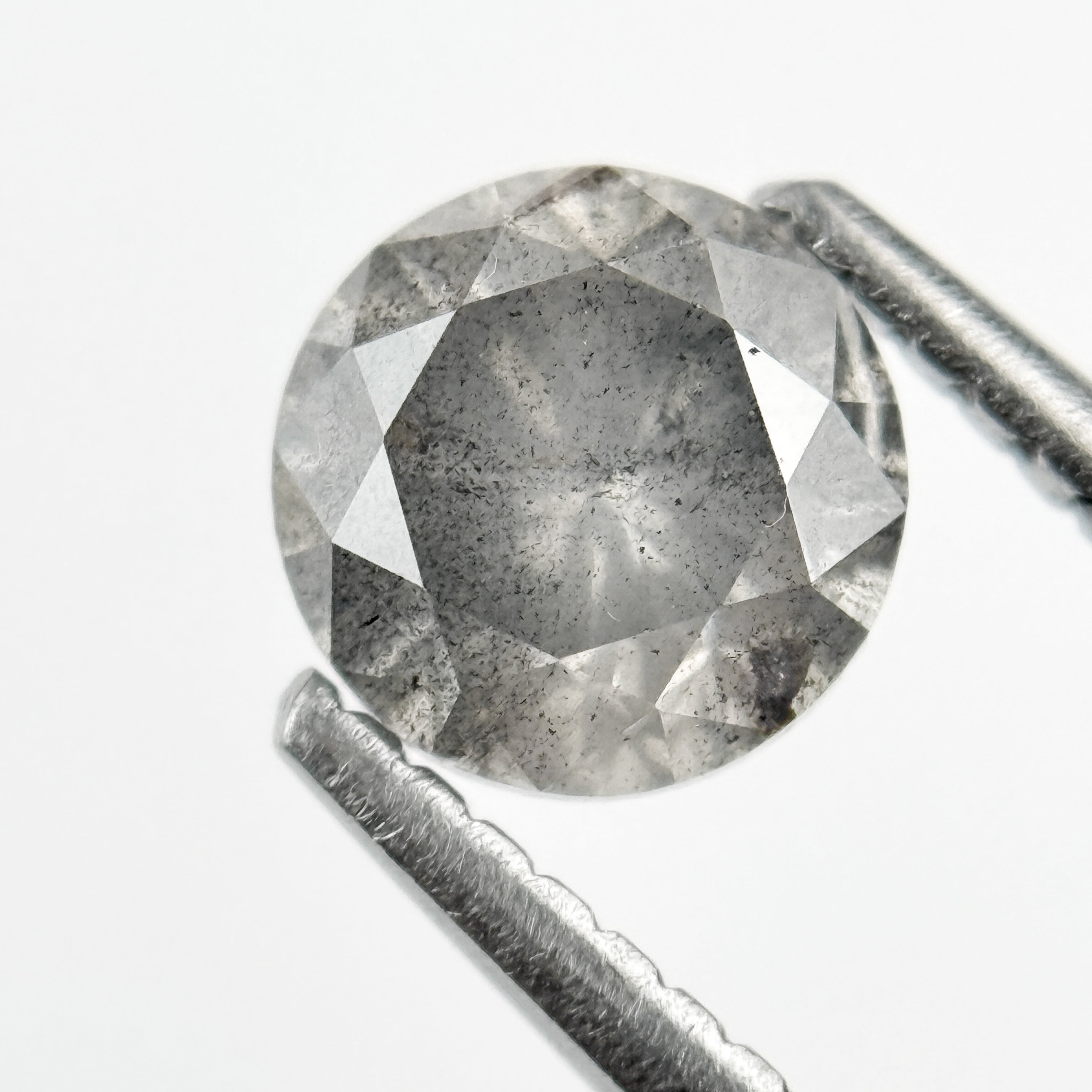 1.08 Ct Round Brilliant Cut Grey Natural Galaxy Diamond