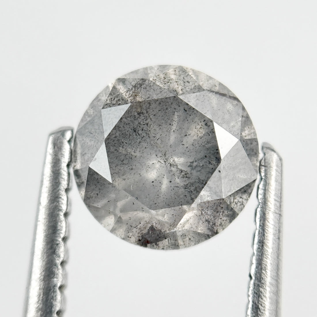 1.08 Ct Round Brilliant Cut Grey Natural Galaxy Diamond