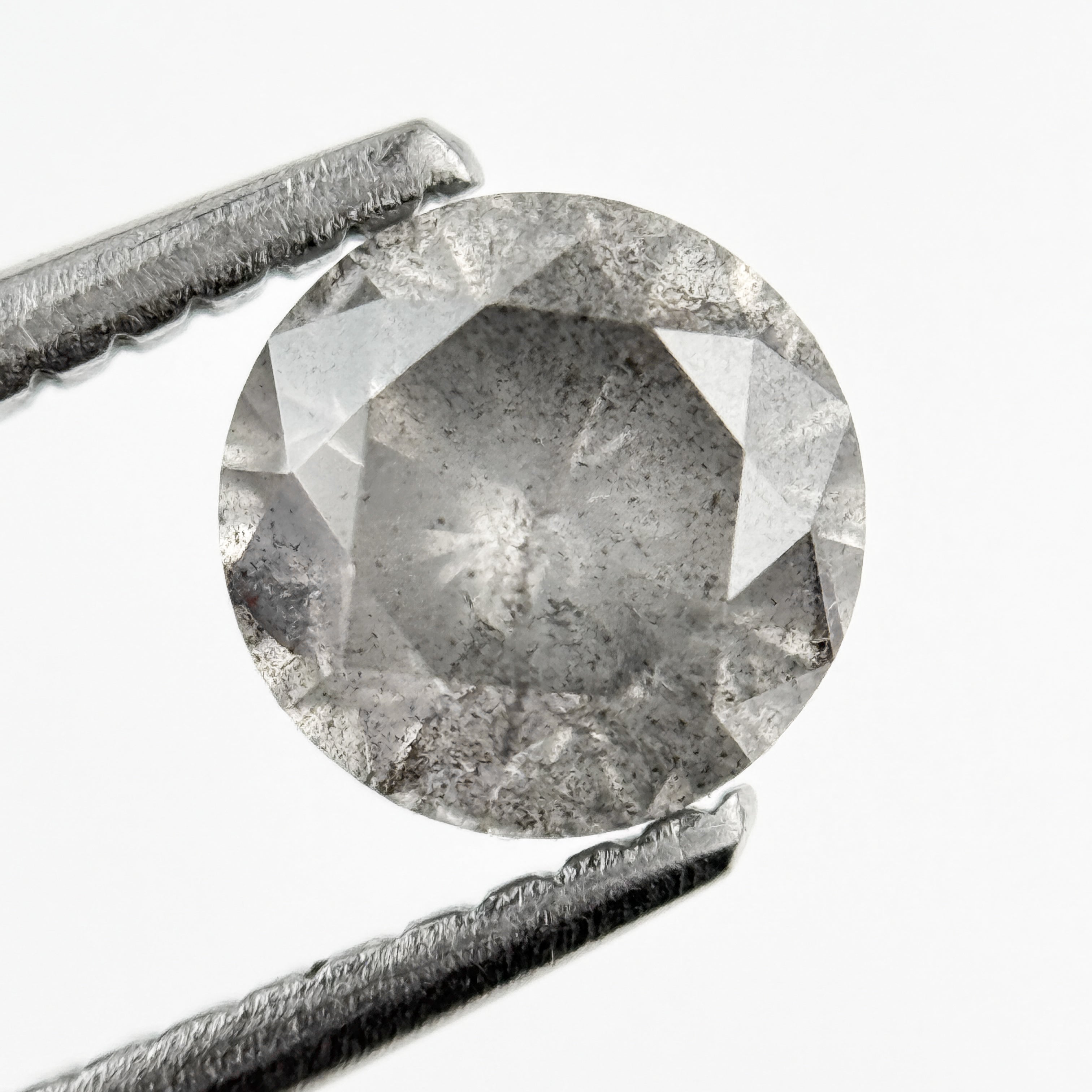 1.08 Ct Round Brilliant Cut Grey Natural Galaxy Diamond