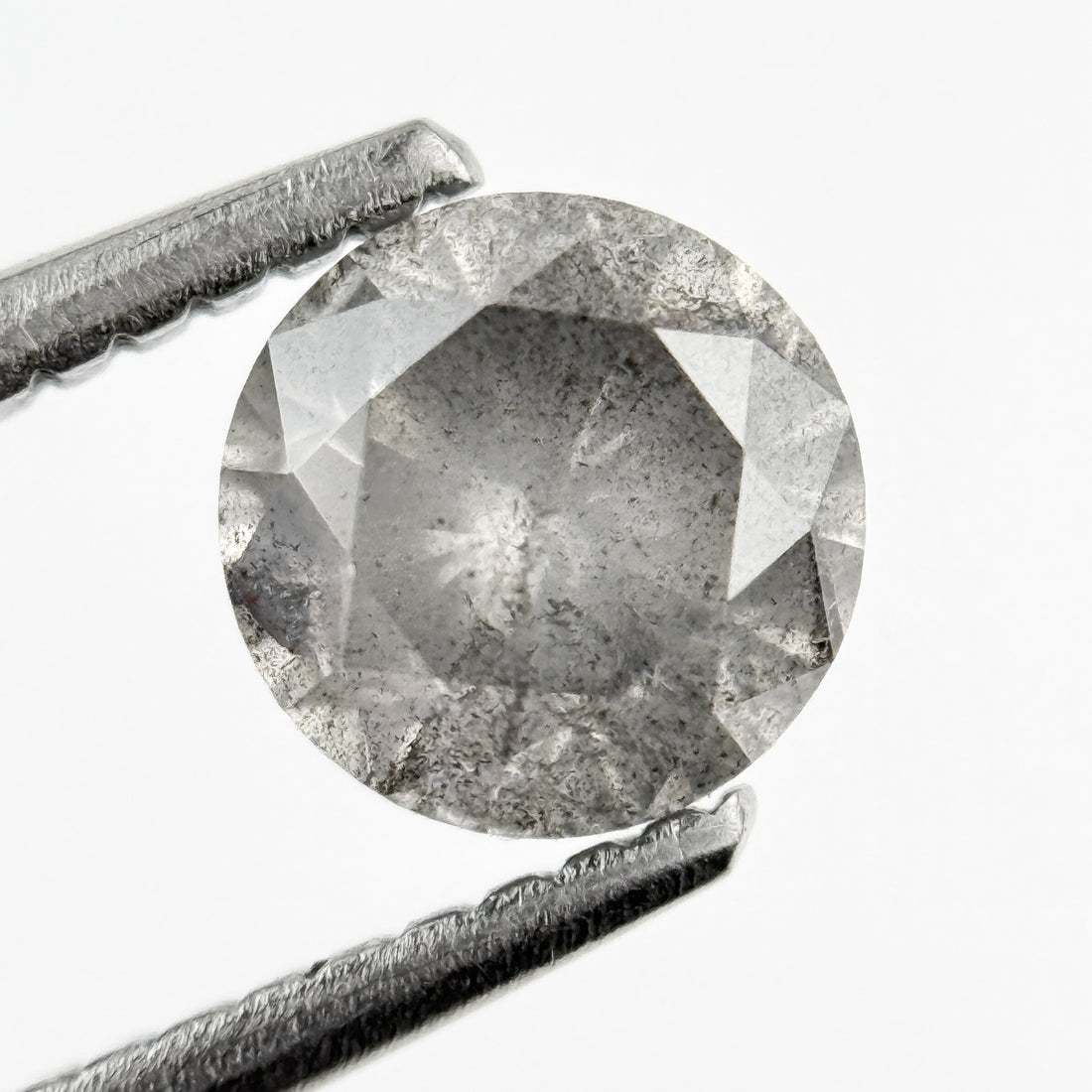 1.08 Ct Round Brilliant Cut Grey Natural Galaxy Diamond