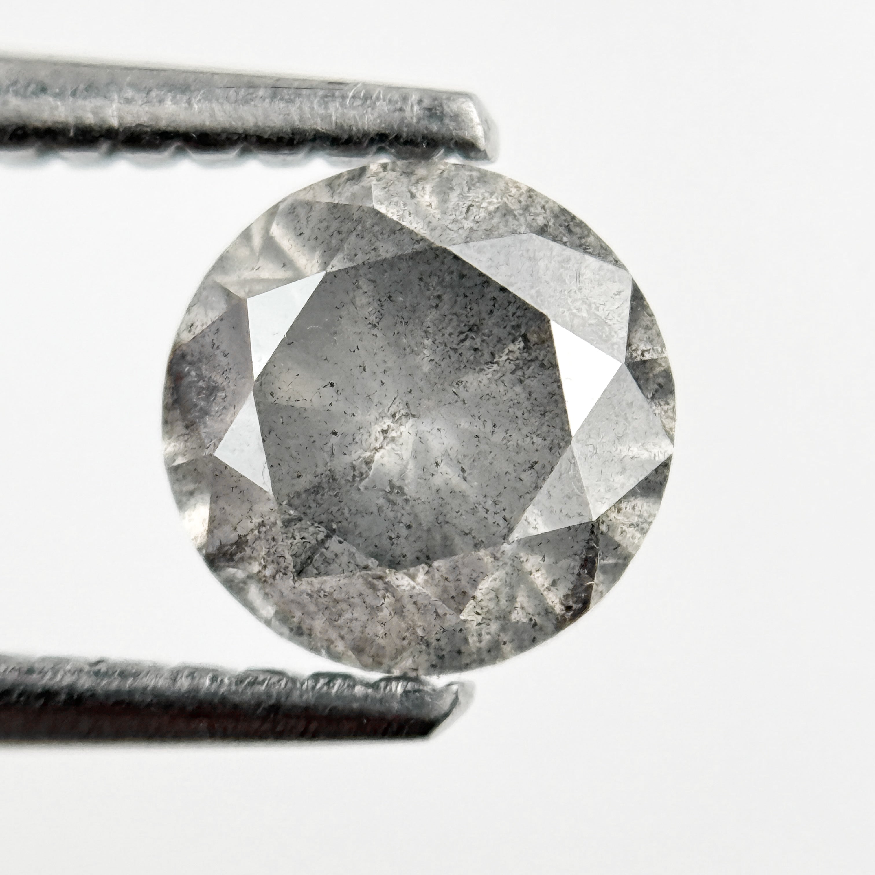 1.08 Ct Round Brilliant Cut Grey Natural Galaxy Diamond
