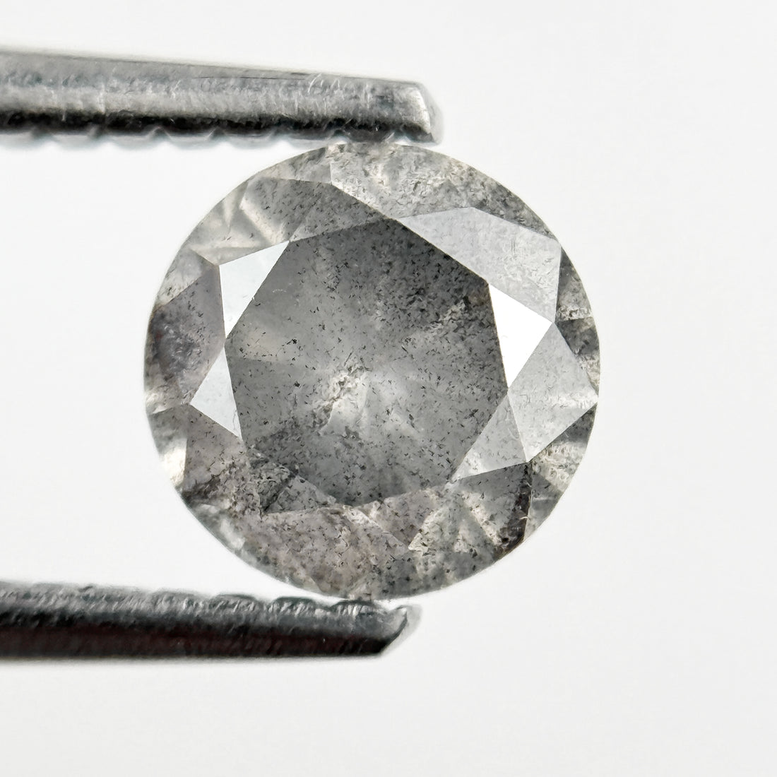 1.08 Ct Round Brilliant Cut Grey Natural Galaxy Diamond