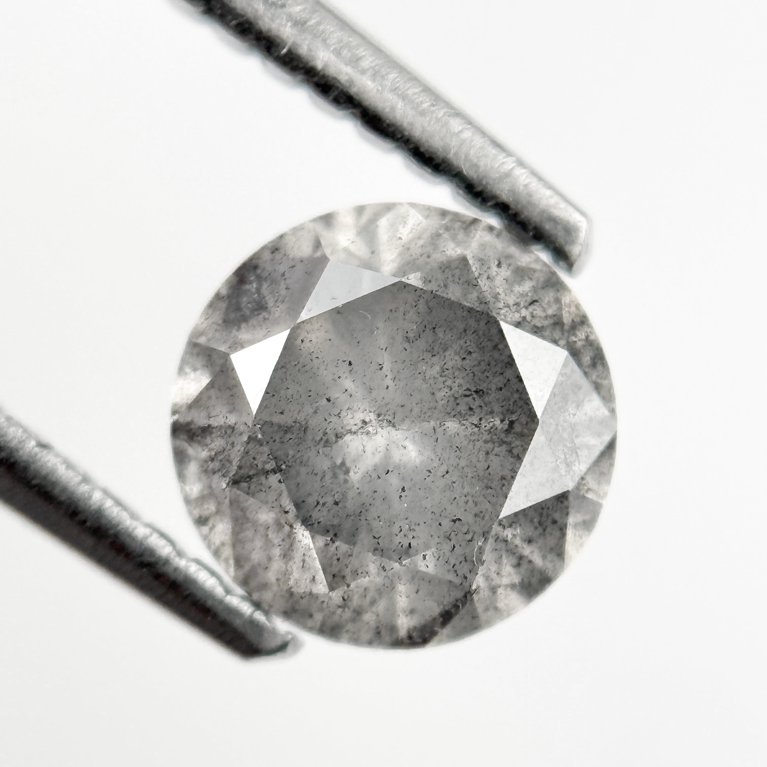 1.08 Ct Round Brilliant Cut Grey Natural Galaxy Diamond