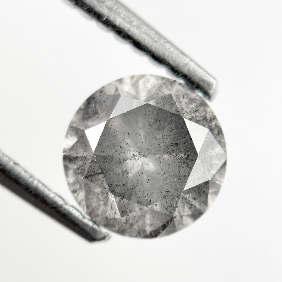 1.08 Ct Round Brilliant Cut Grey Natural Galaxy Diamond