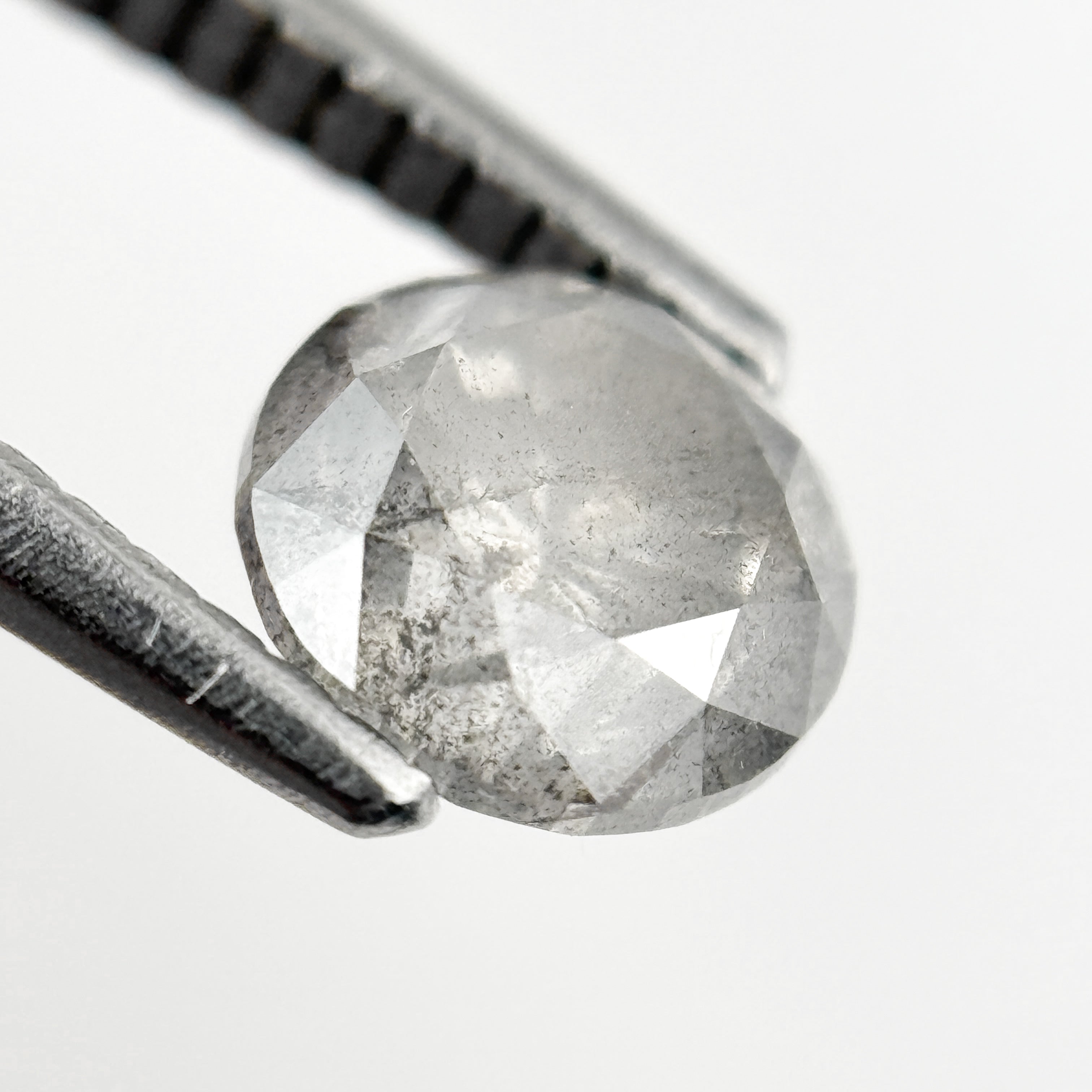 1.08 Ct Round Brilliant Cut Grey Natural Galaxy Diamond
