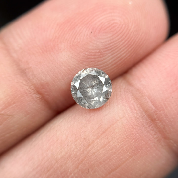 1.08 Ct Round Brilliant Cut Grey Natural Galaxy Diamond
