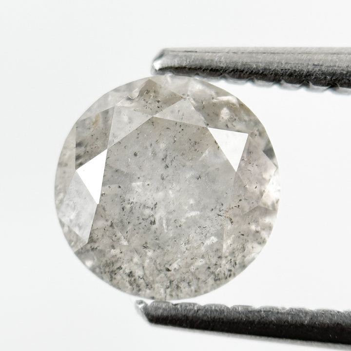 1.37 Ct Round Brilliant Cut Grey Natural Salt and Pepper Diamond