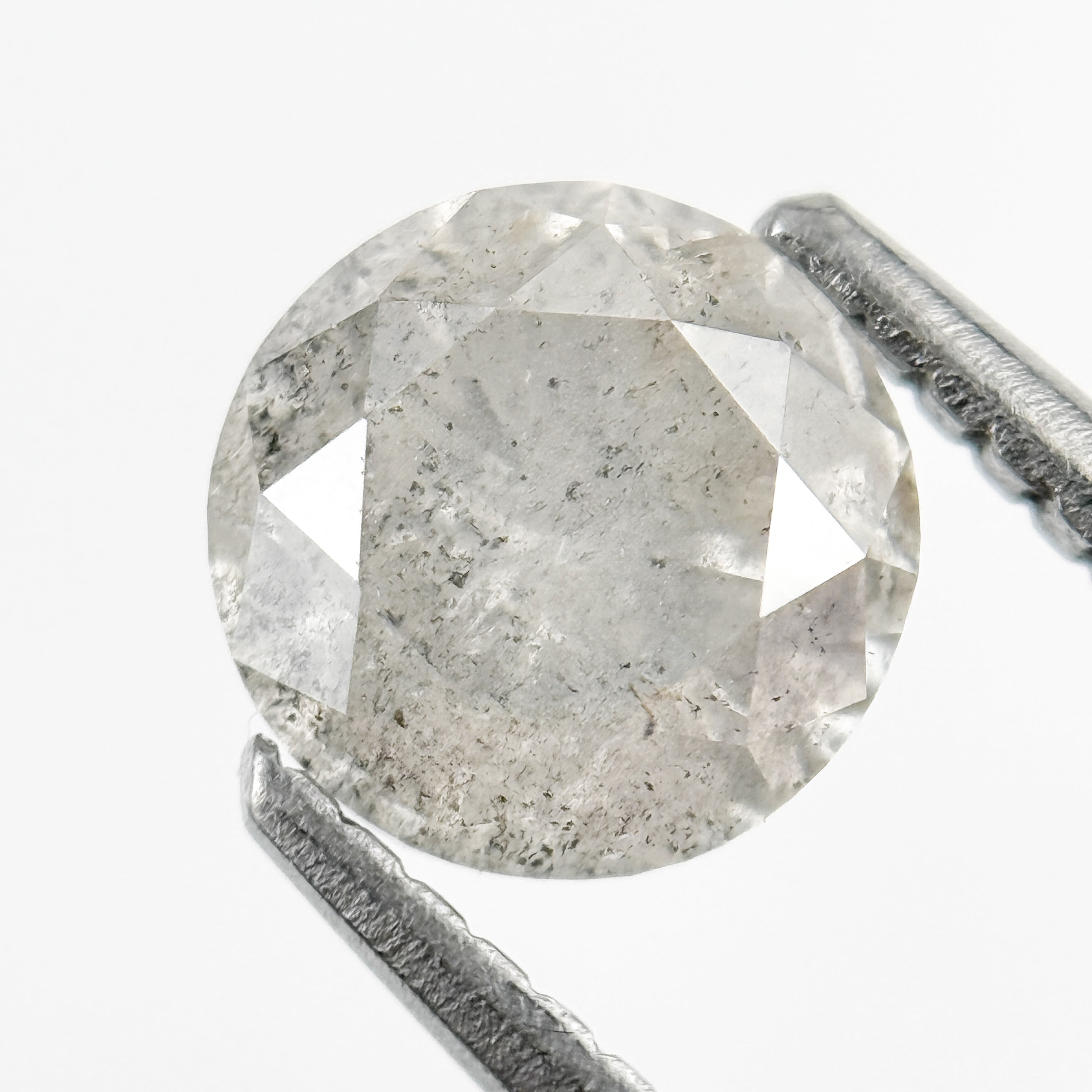 1.37 Ct Round Brilliant Cut Grey Natural Salt and Pepper Diamond