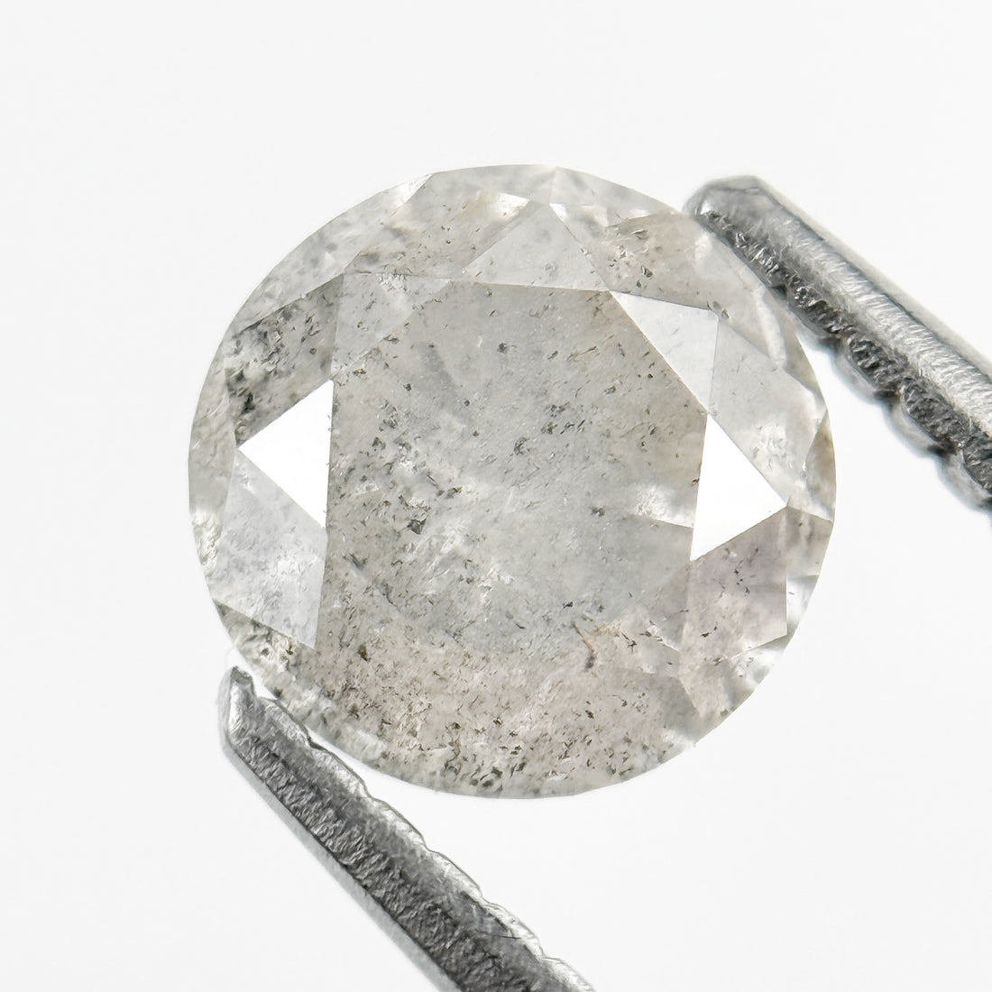 1.37 Ct Round Brilliant Cut Grey Natural Salt and Pepper Diamond