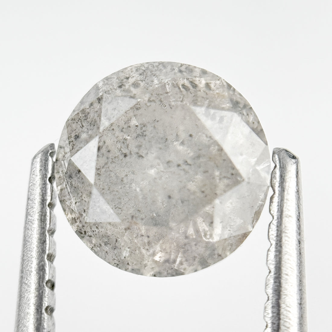 1.37 Ct Round Brilliant Cut Grey Natural Salt and Pepper Diamond