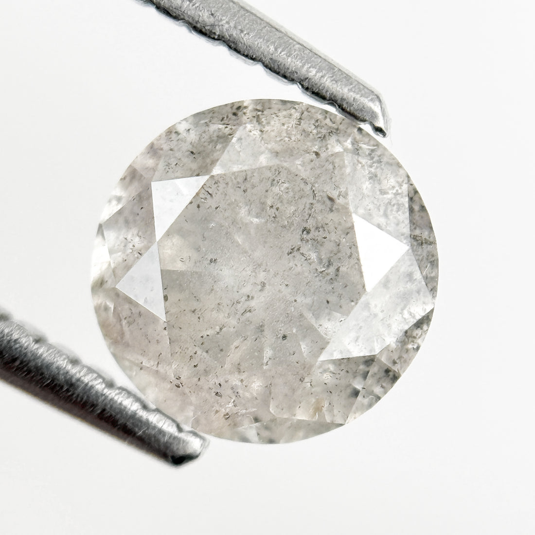 1.37 Ct Round Brilliant Cut Grey Natural Salt and Pepper Diamond