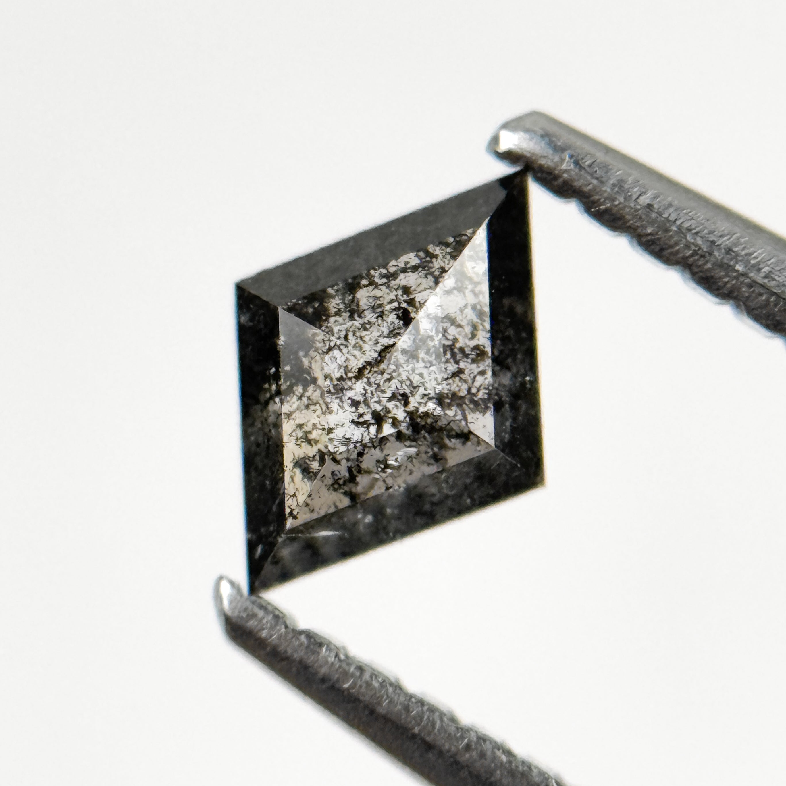 0.38 Ct Kite Rose Cut Grey Natural Salt and Pepper Diamond