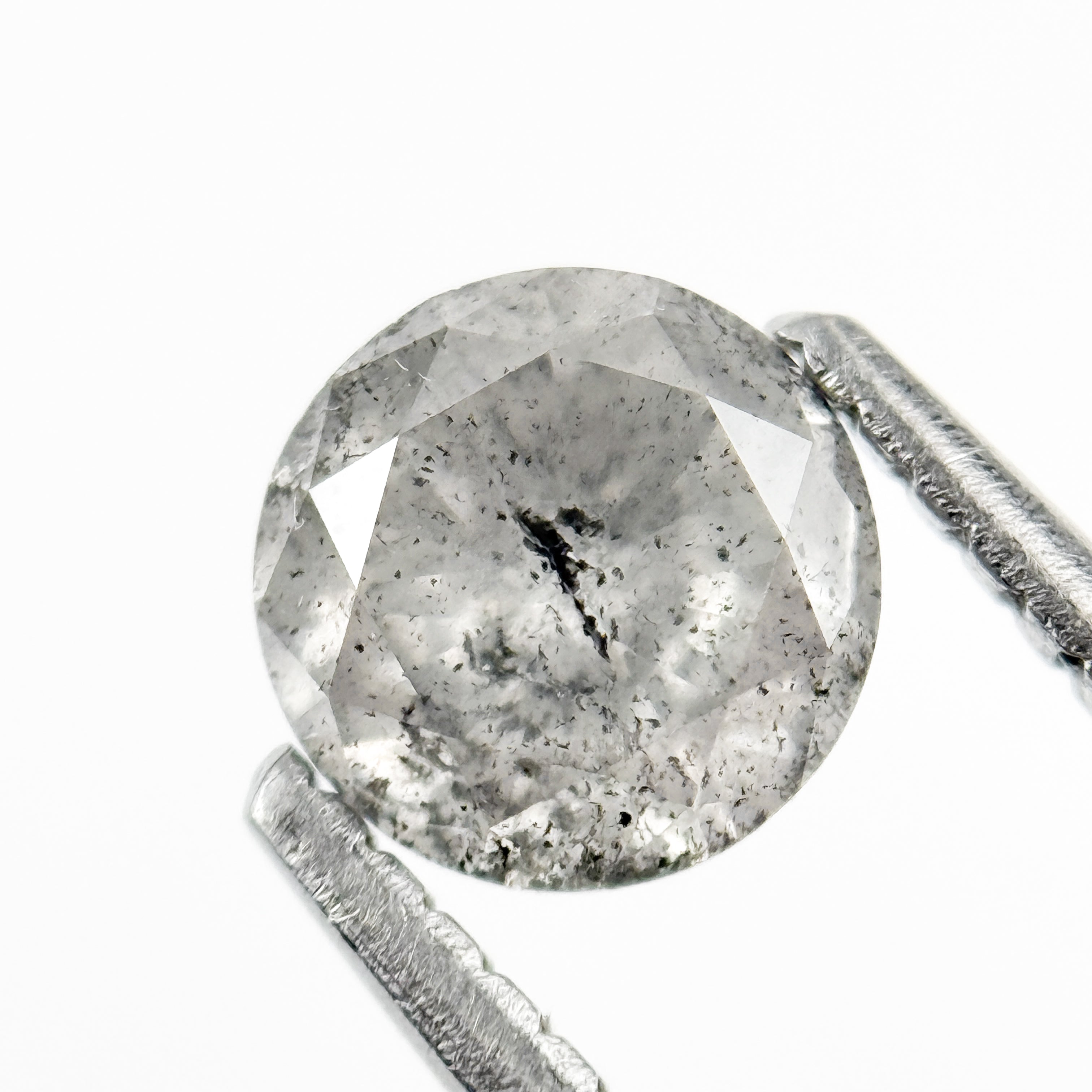 0.83 Ct Round Brilliant Cut Grey Natural Minimalist Diamond