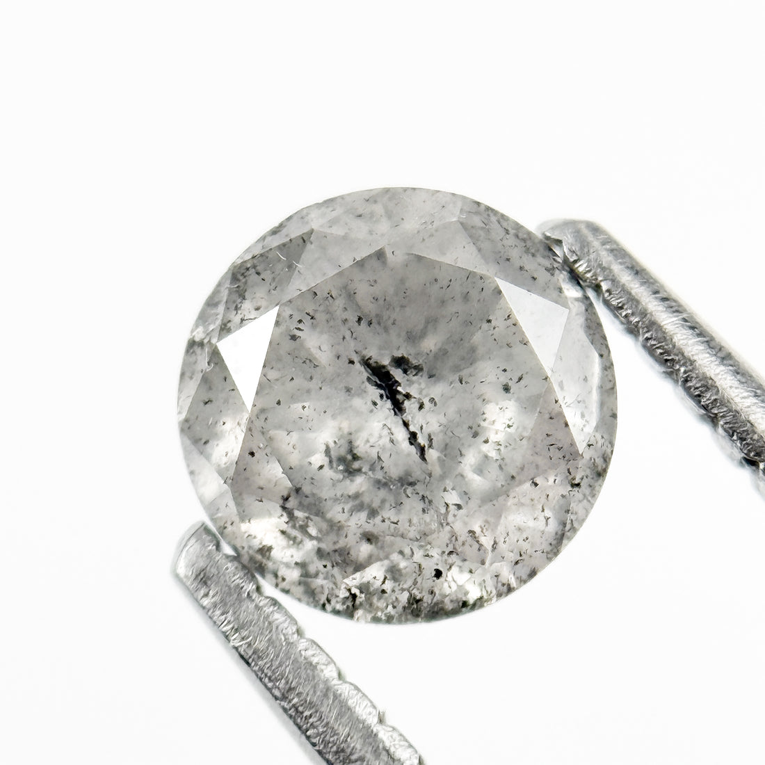 0.83 Ct Round Brilliant Cut Grey Natural Minimalist Diamond