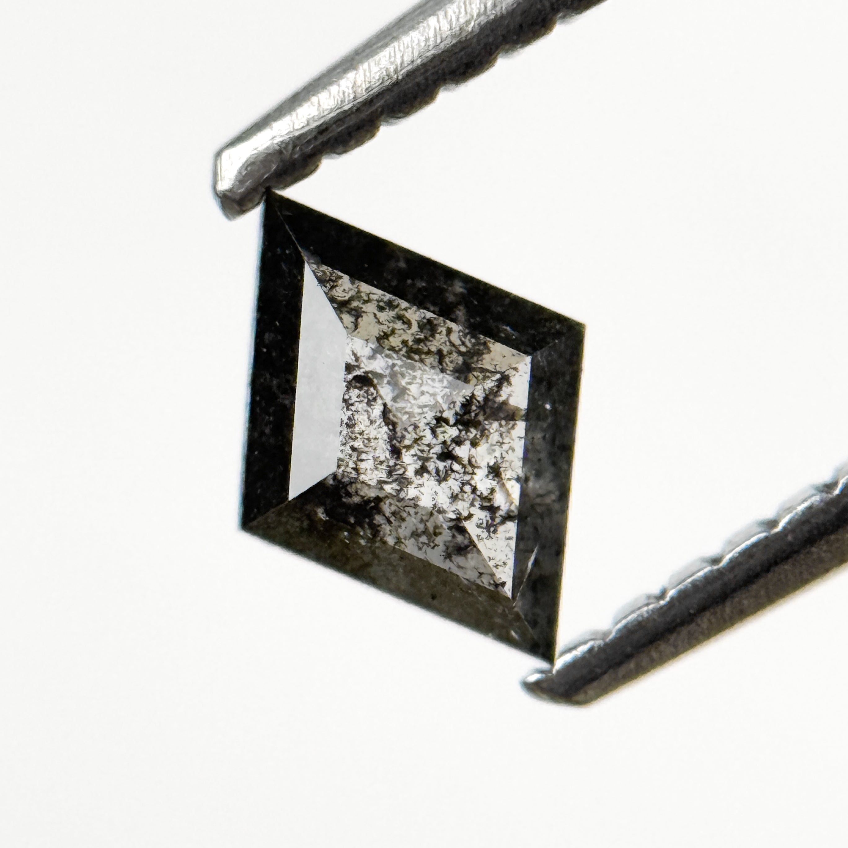 0.38 Ct Kite Rose Cut Grey Natural Salt and Pepper Diamond