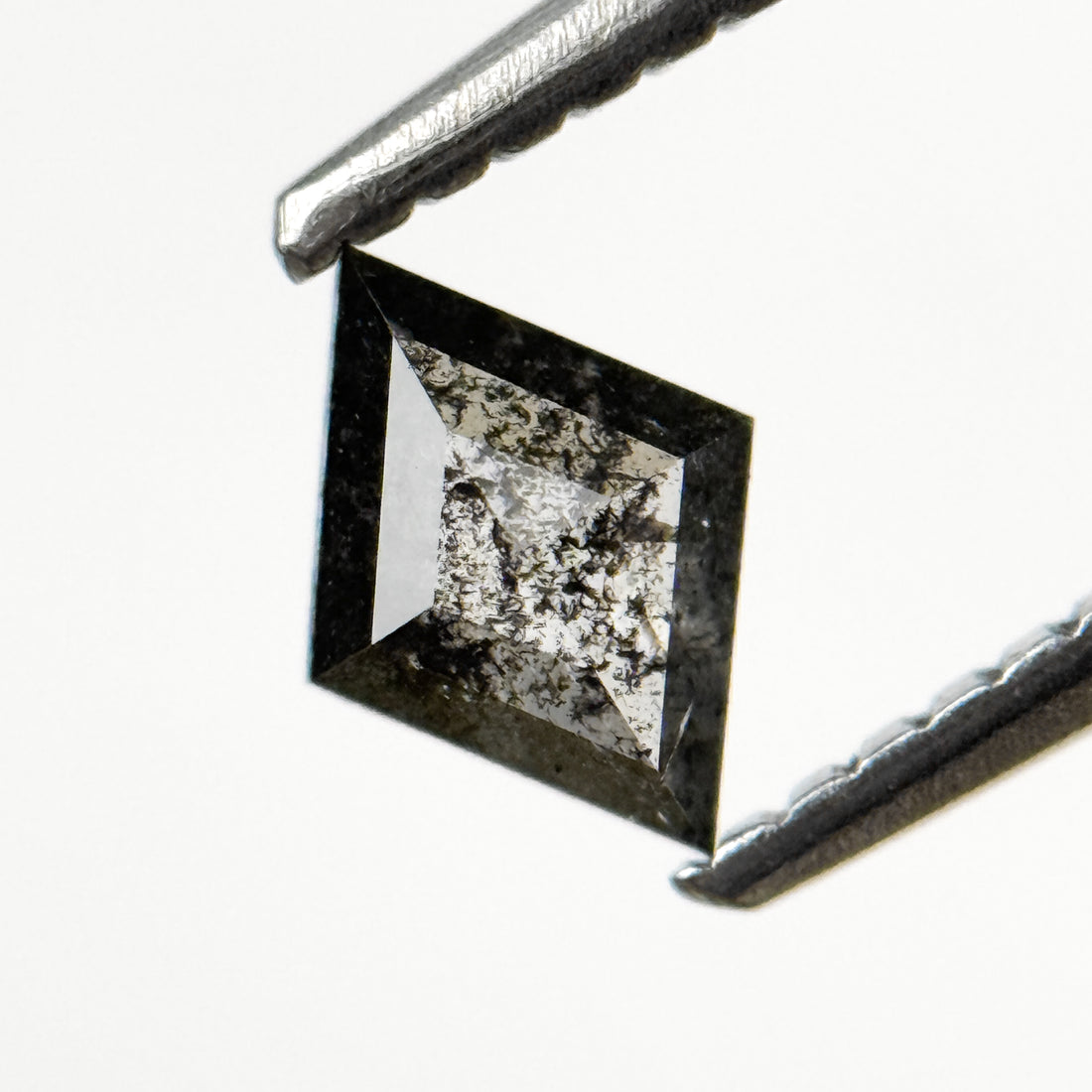 0.38 Ct Kite Rose Cut Grey Natural Salt and Pepper Diamond