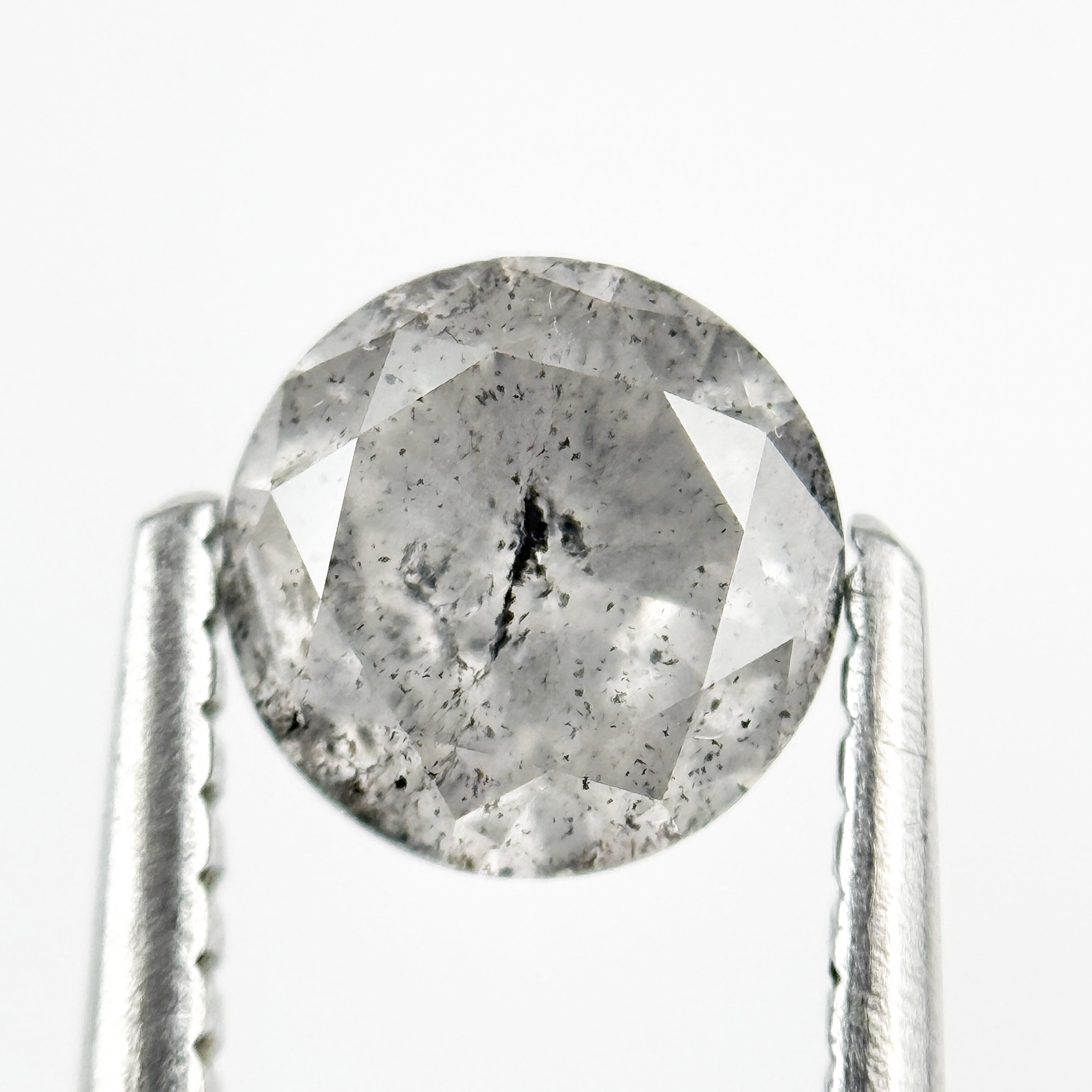 0.83 Ct Round Brilliant Cut Grey Natural Minimalist Diamond