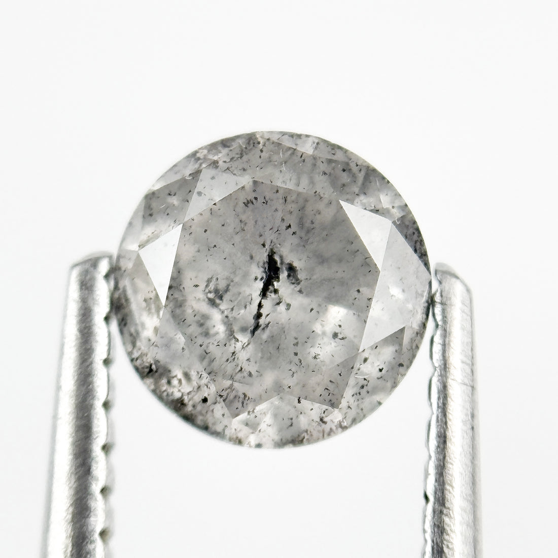 0.83 Ct Round Brilliant Cut Grey Natural Minimalist Diamond