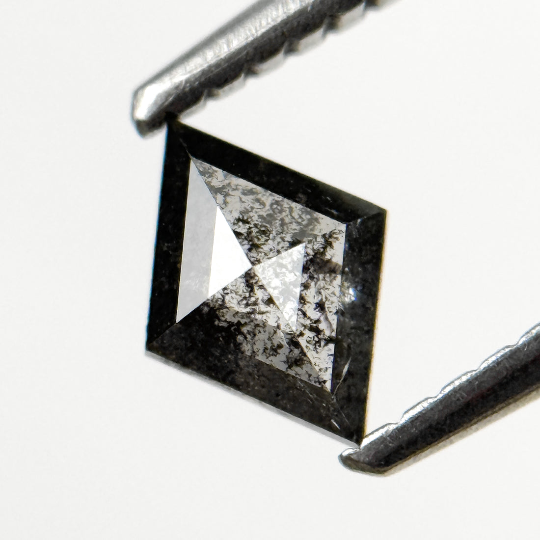 0.38 Ct Kite Rose Cut Grey Natural Salt and Pepper Diamond