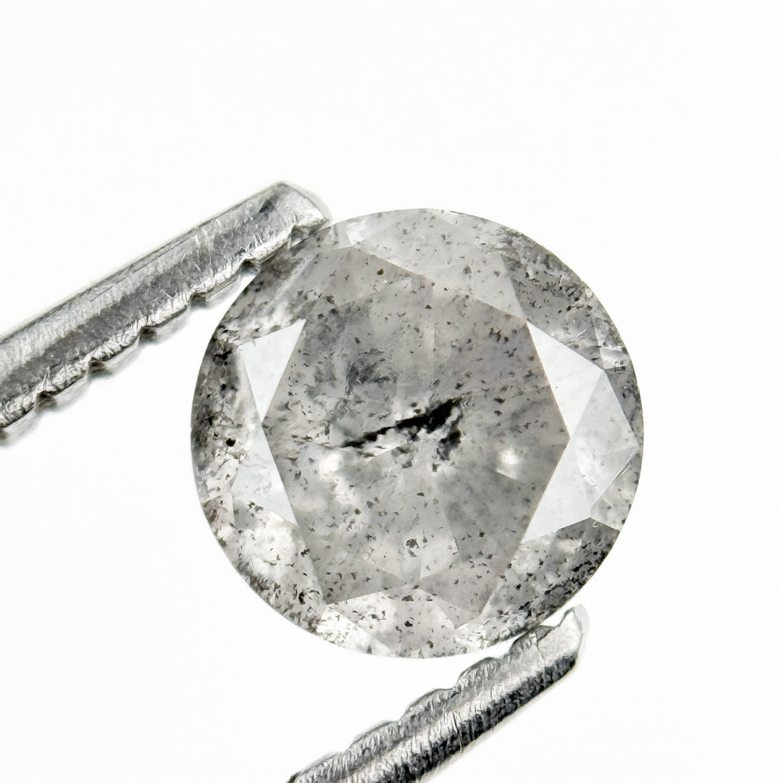 0.83 Ct Round Brilliant Cut Grey Natural Minimalist Diamond