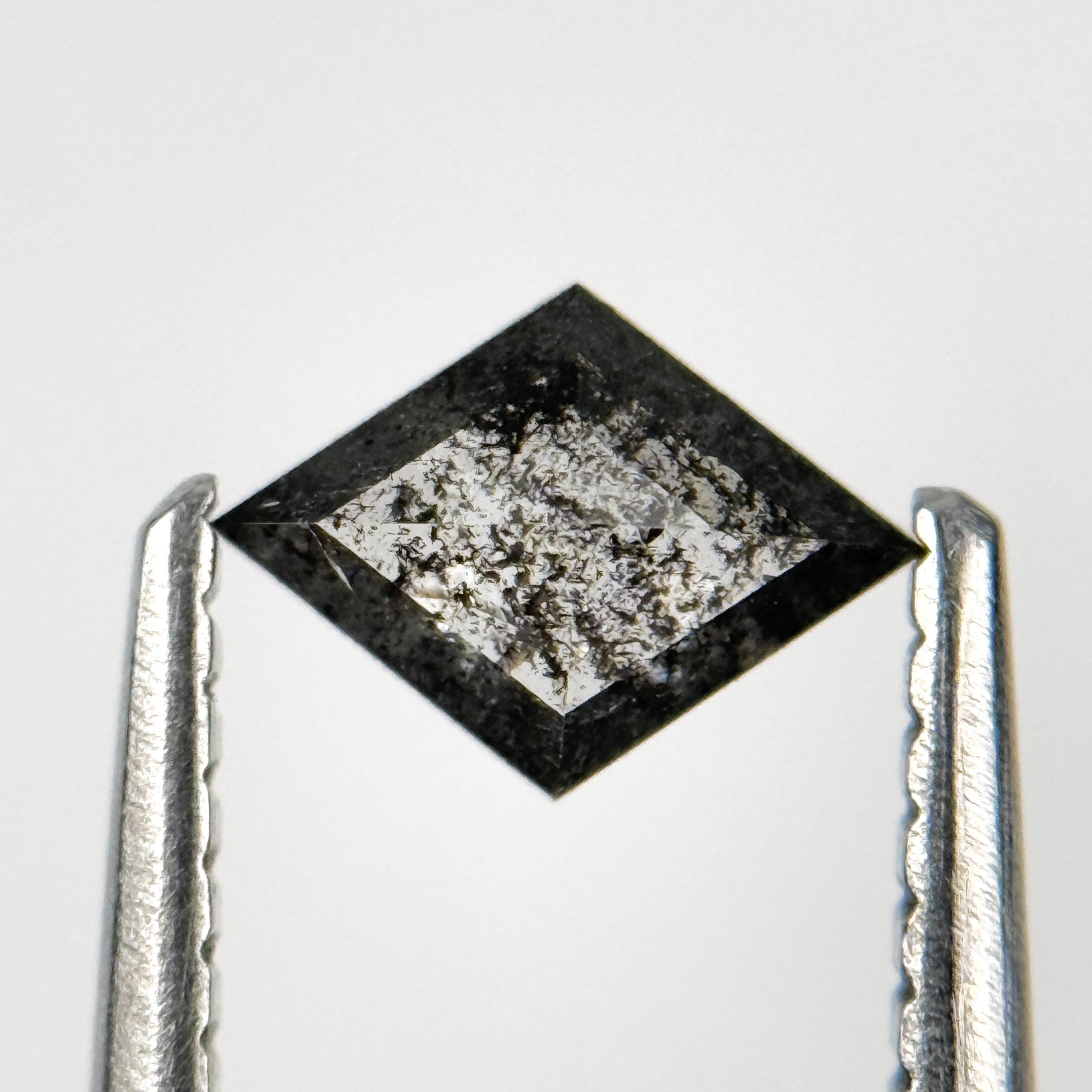 0.38 Ct Kite Rose Cut Grey Natural Salt and Pepper Diamond