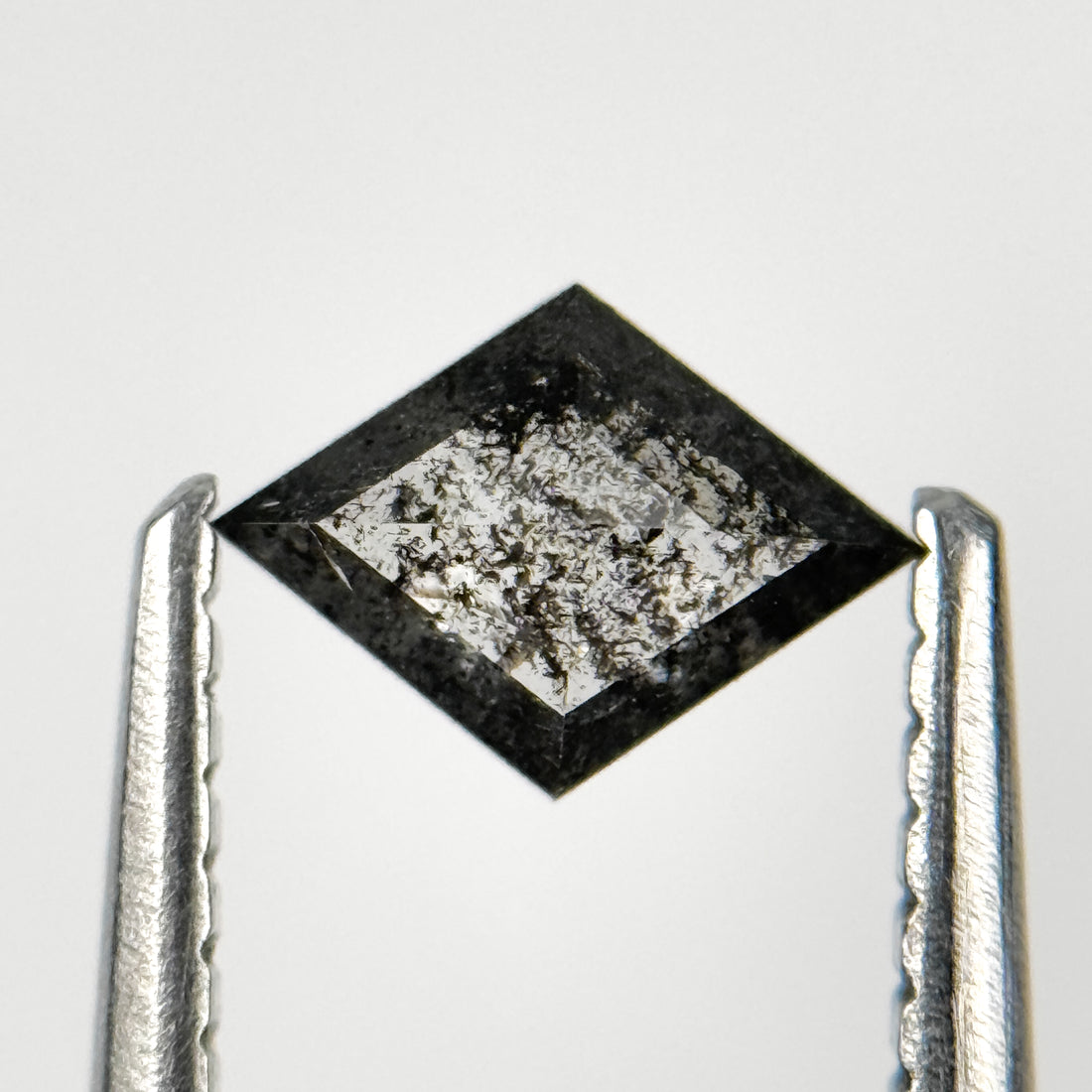 0.38 Ct Kite Rose Cut Grey Natural Salt and Pepper Diamond