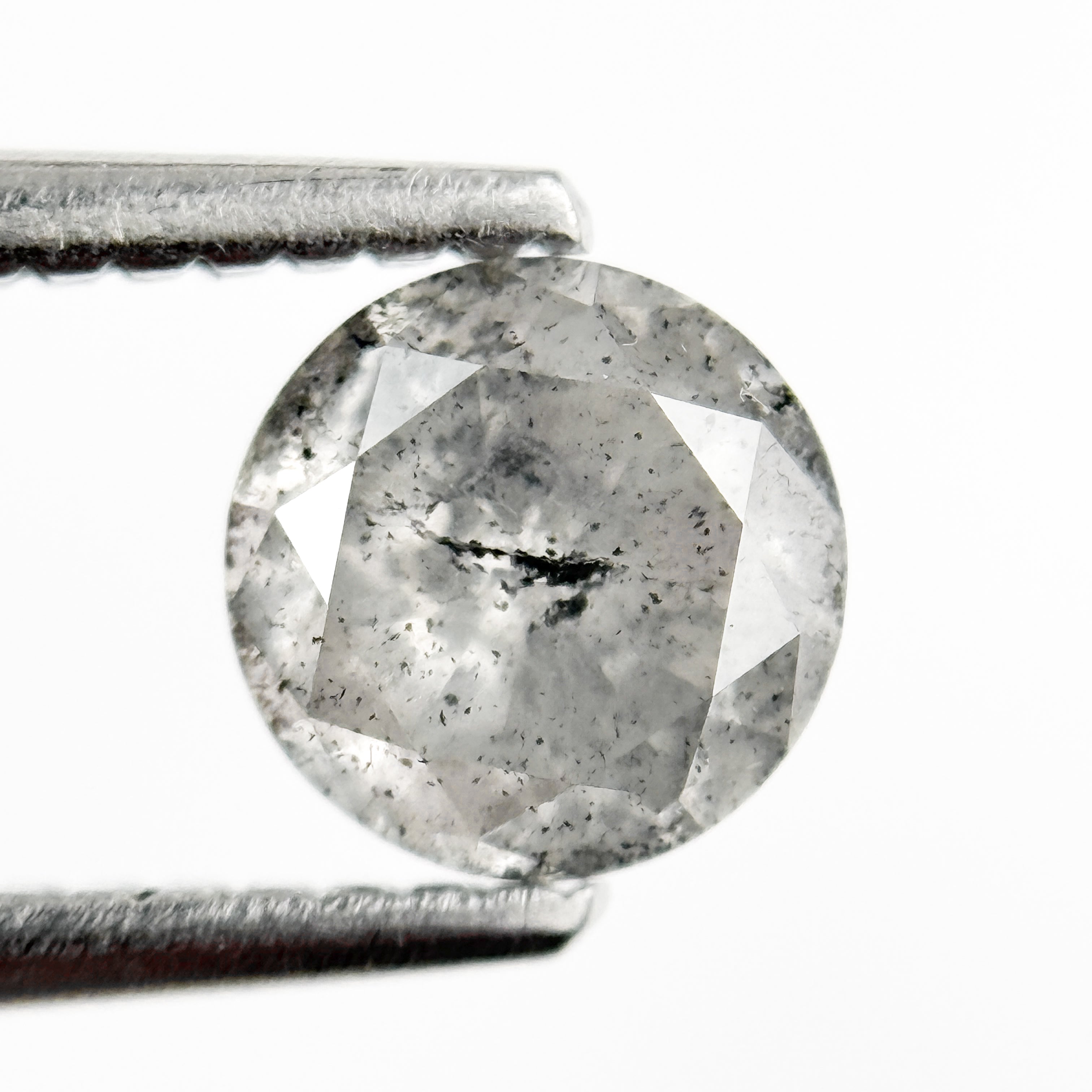 0.83 Ct Round Brilliant Cut Grey Natural Minimalist Diamond