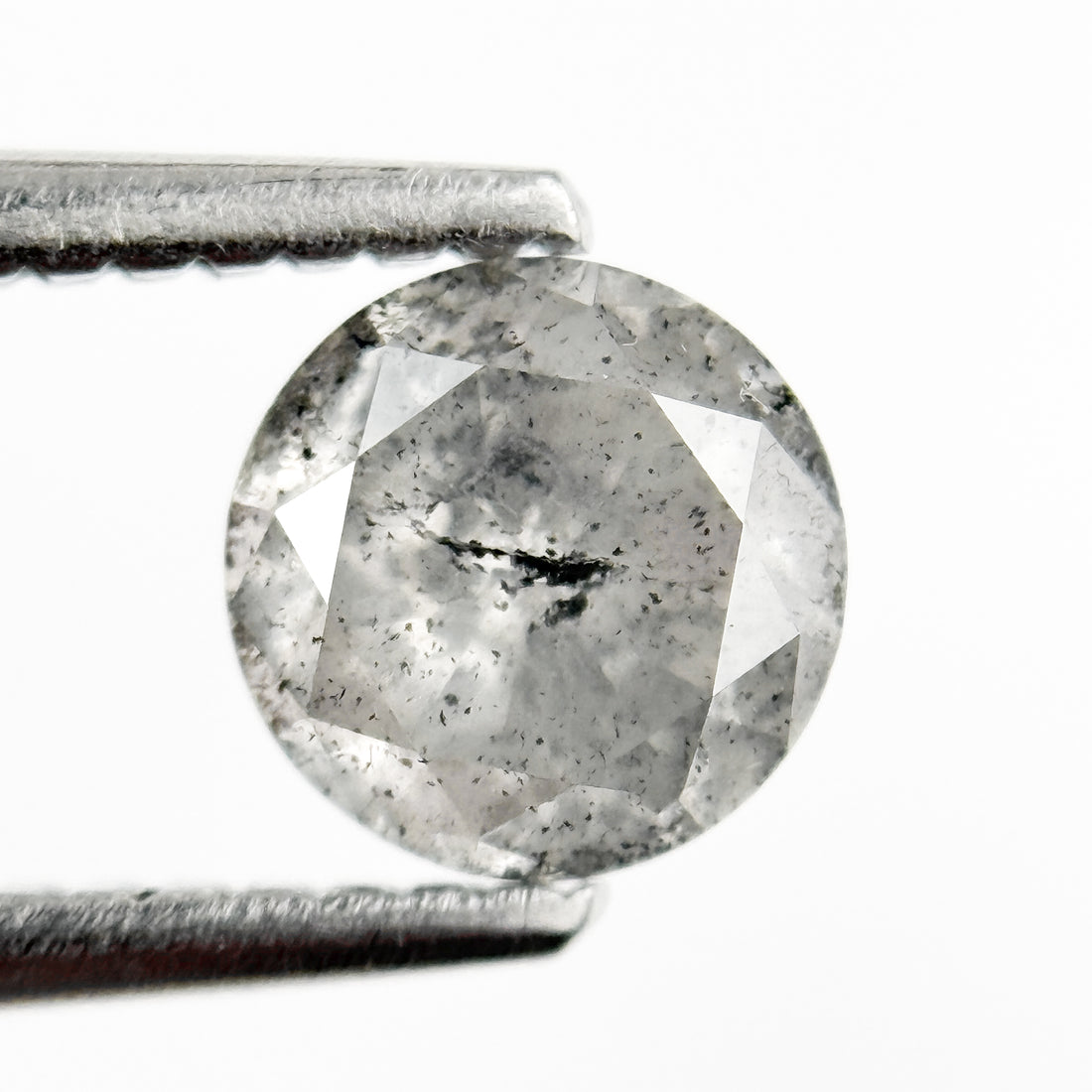 0.83 Ct Round Brilliant Cut Grey Natural Minimalist Diamond