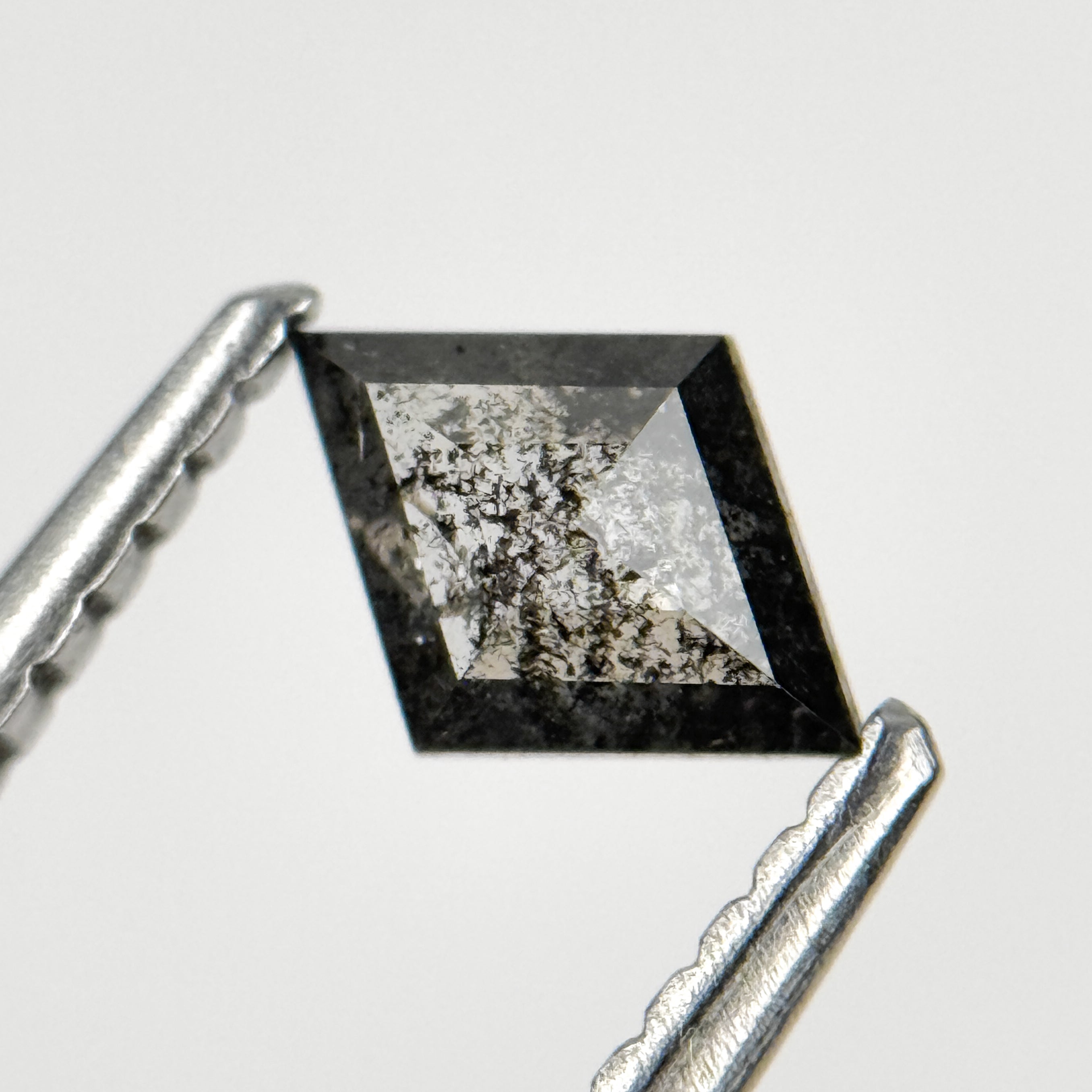0.38 Ct Kite Rose Cut Grey Natural Salt and Pepper Diamond